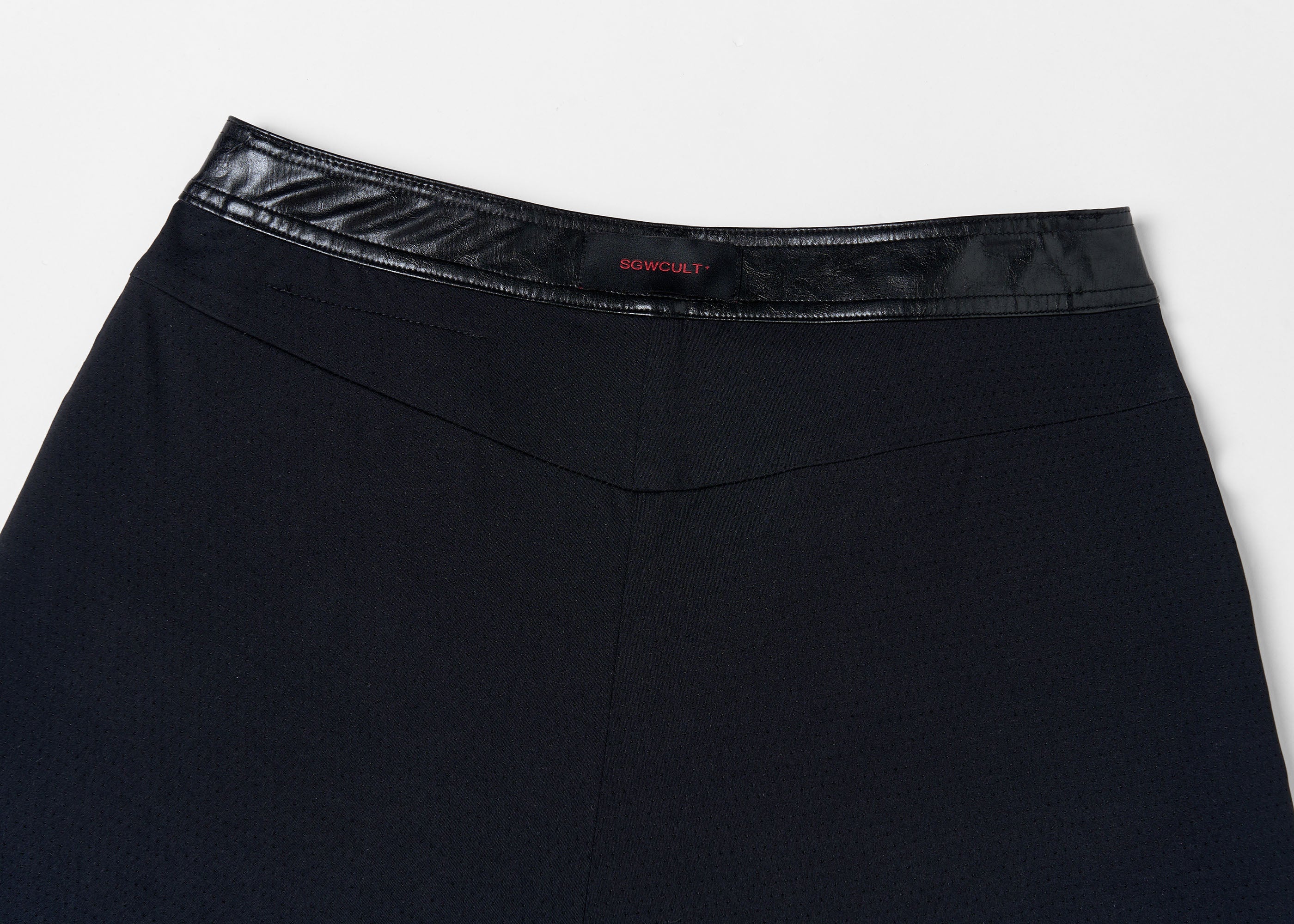 SAVAGEGROWTHWORLD Faux Leather Panel Rivet Pants