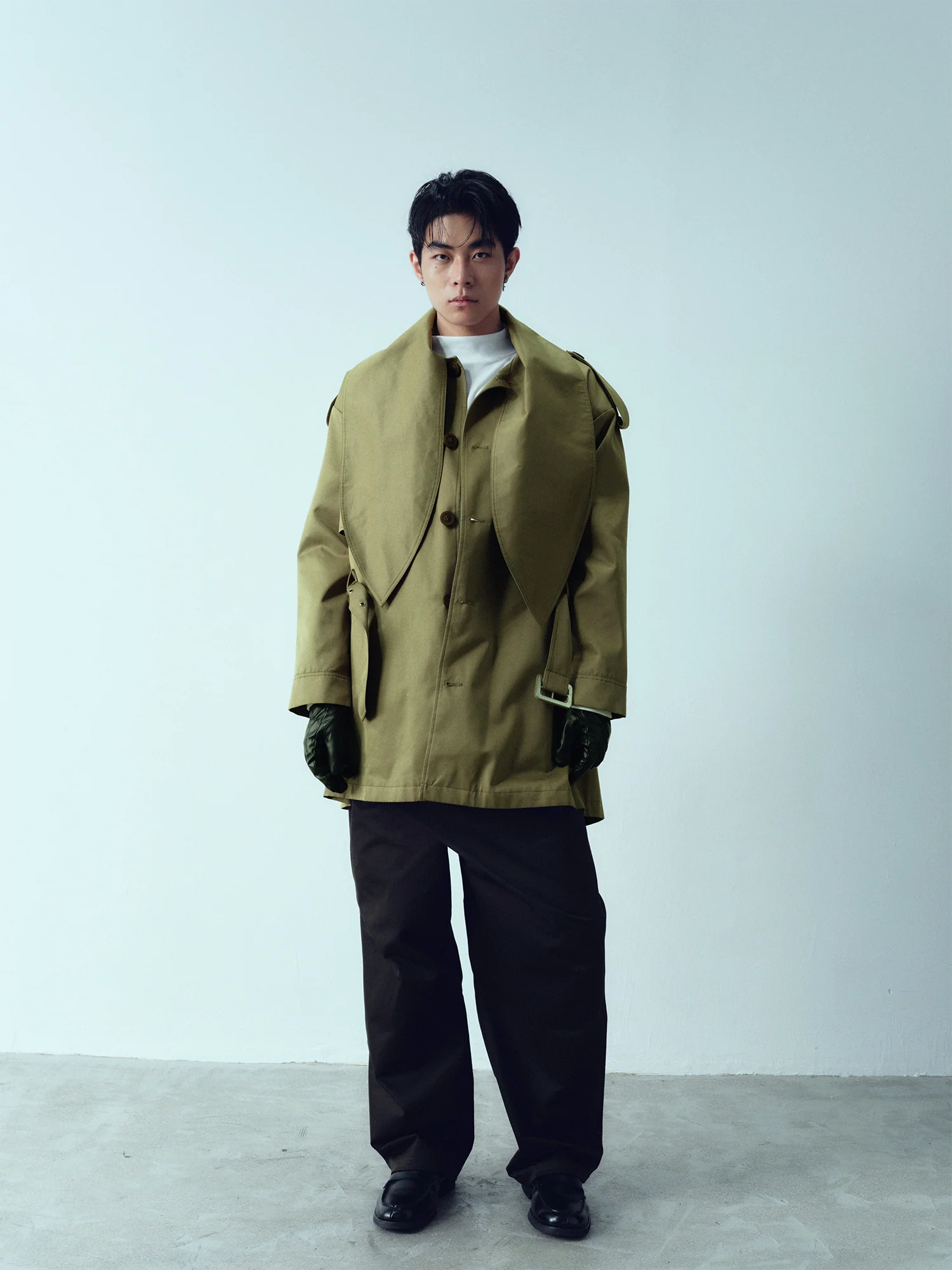 KADAKADA Scarf-Tie Waterproof Belted Trench