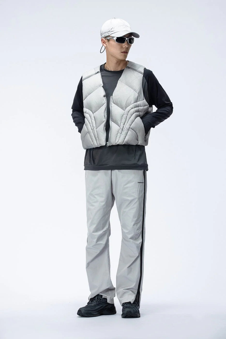 ENSHADOWER Side Zippers Crinkled Water-Proof Pants