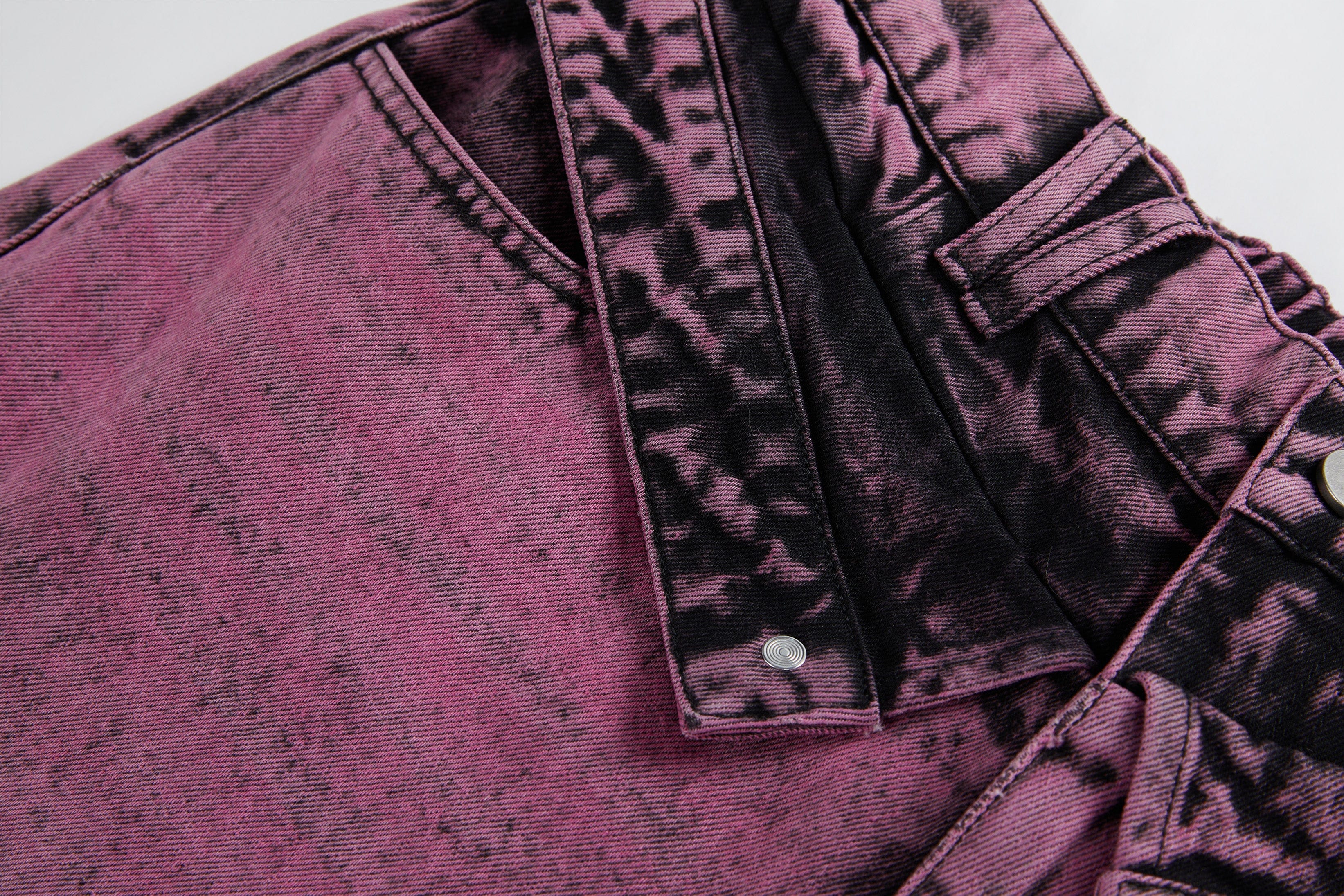 VANN VALRENCE Distressed Panelled Frayed Straight-Leg Jeans
