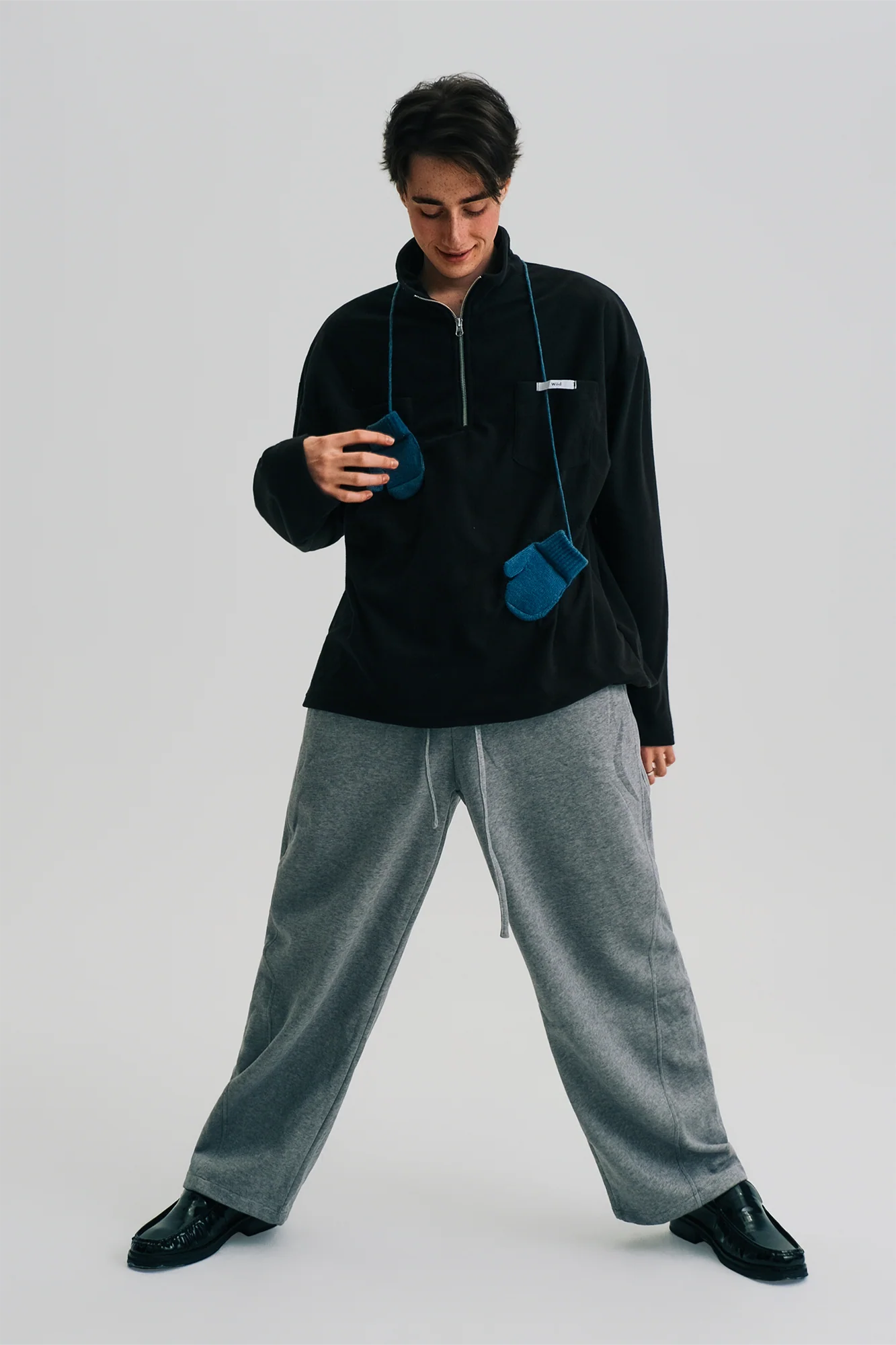 WIID Mitten-Chain Half-Zip Oversized Sweatshirt