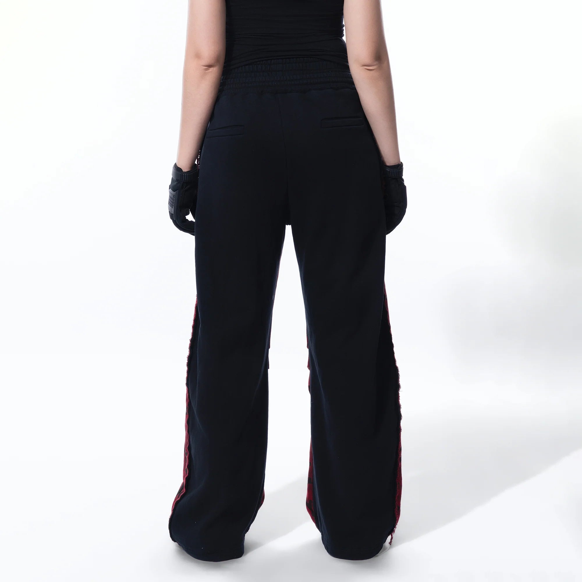 MOGONGSHE Camo Contrast Panel Double-Waist Oversized Sweatpants