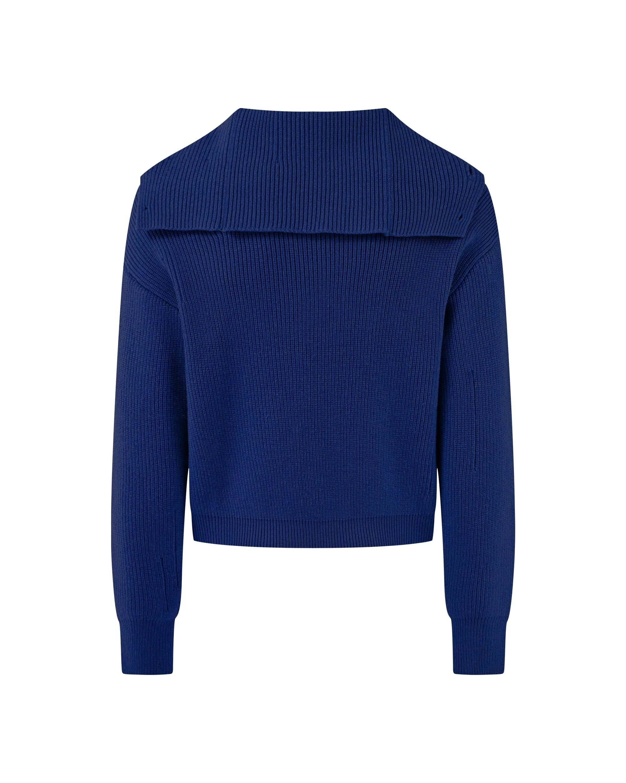 KREATE High-Collar Big-Pocket Button-Up Knitted Jacket
