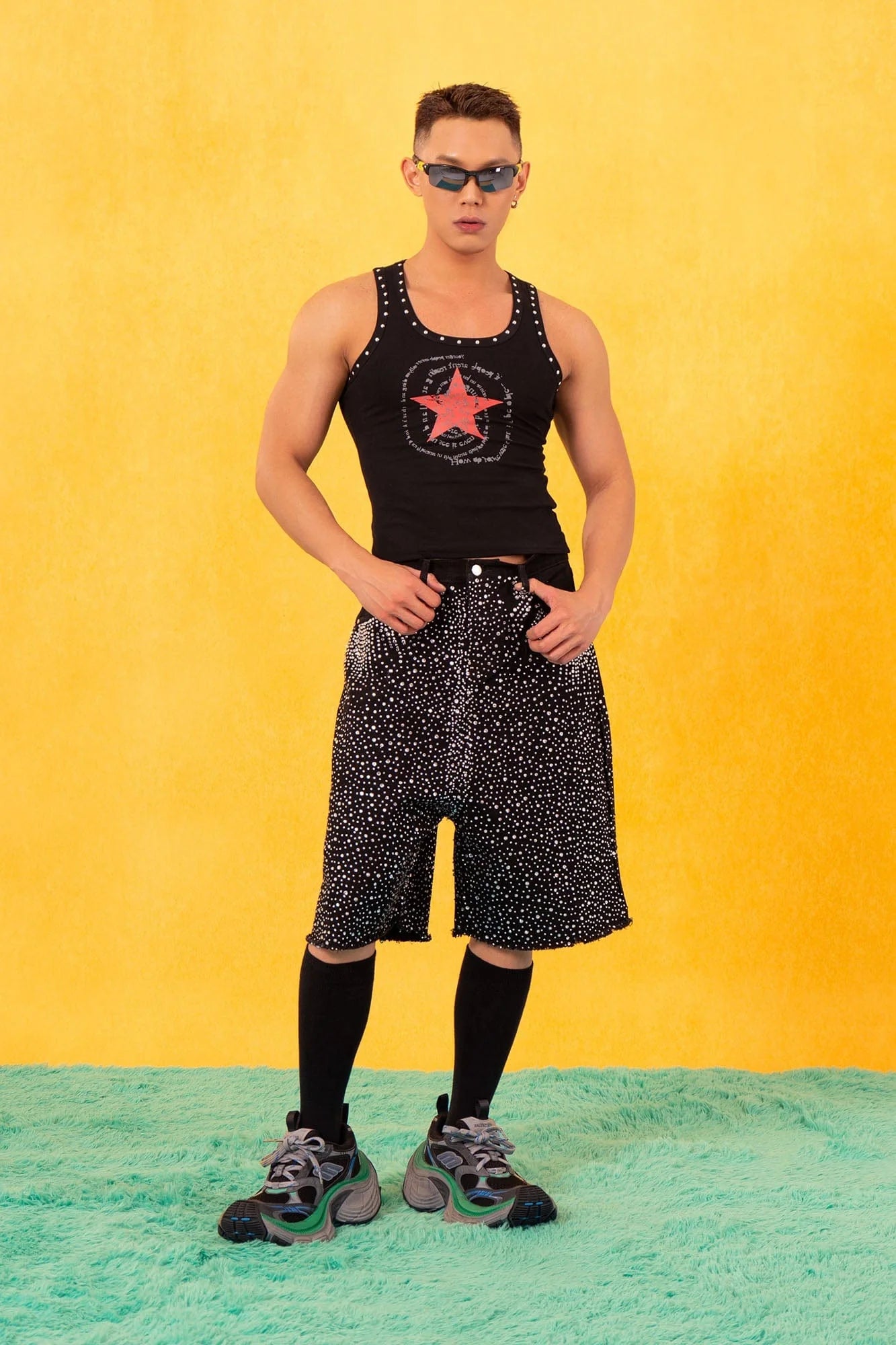 CLP Star Graphic Ribbed Tank Top