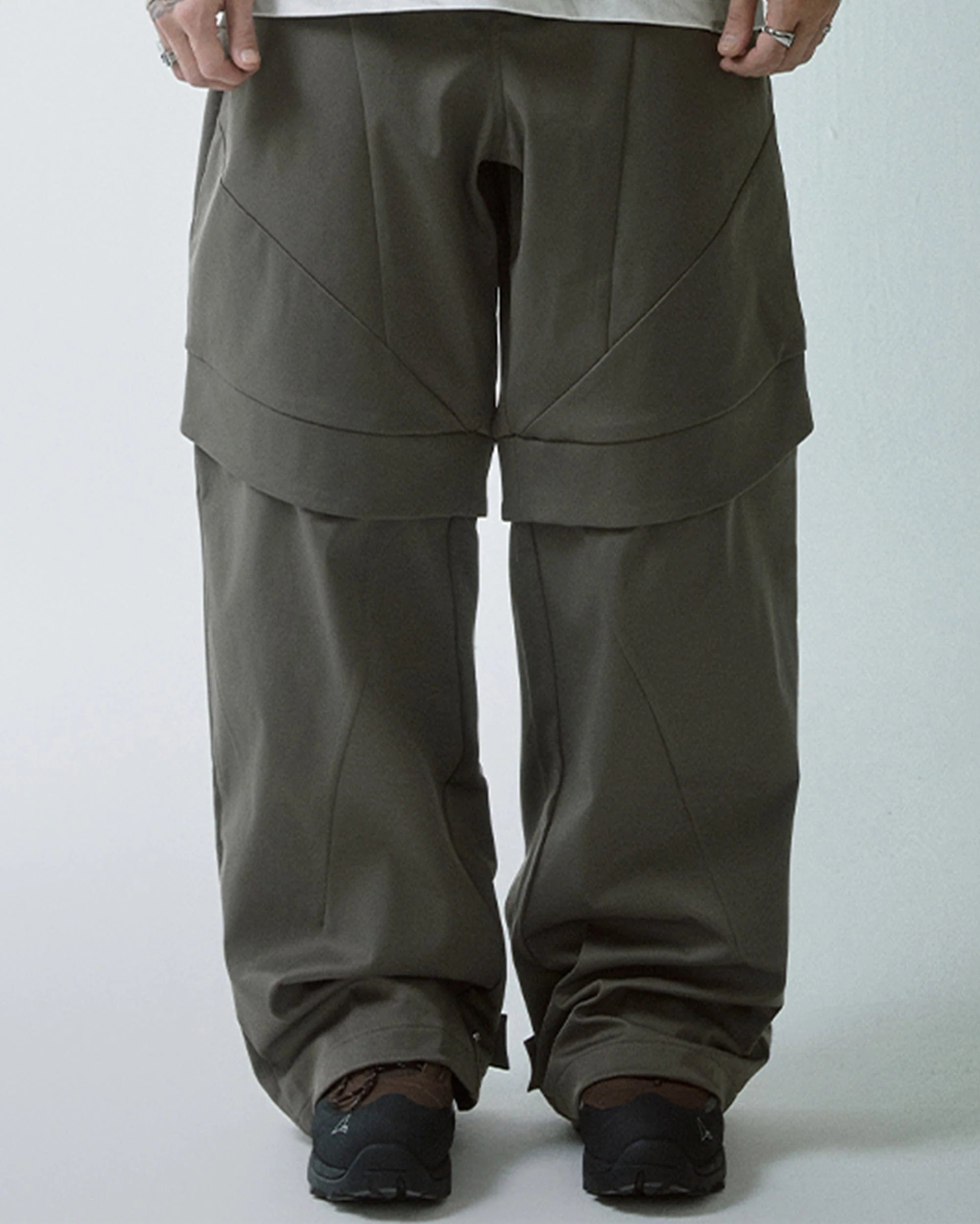 F2CE Modern Deconstructed Double-Knee Rivet Pants