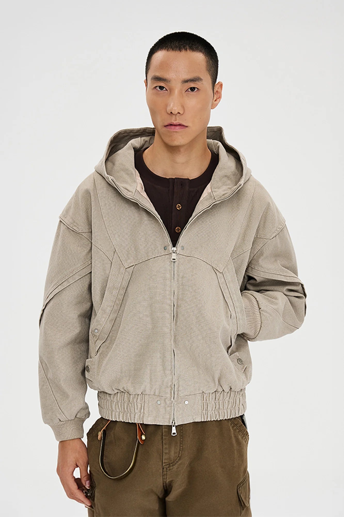 CATSSTAC Structured Panel Studded Hooded Jacket