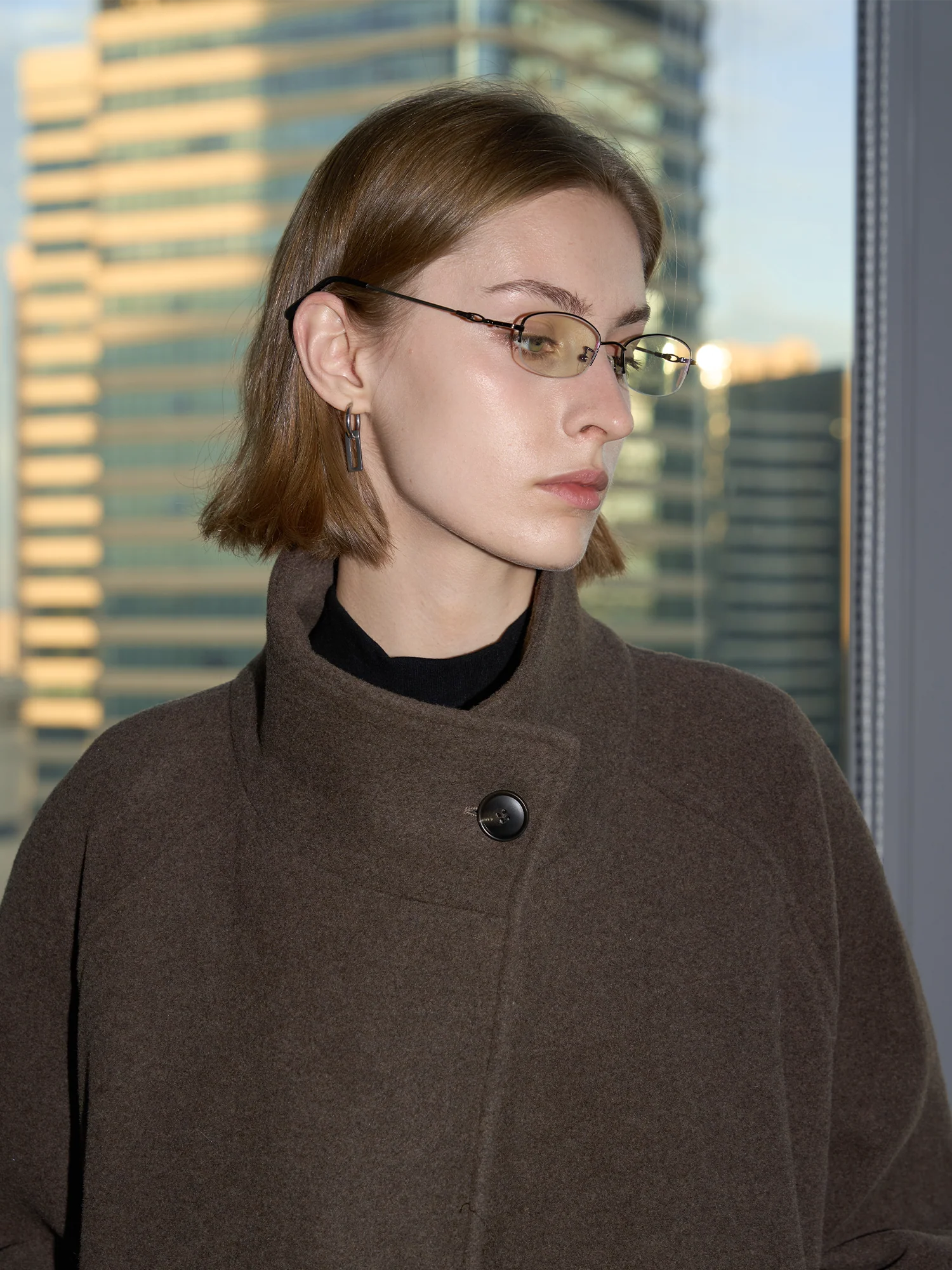 LABELROOM Essential Wool-Blend Funnel Belted Coat