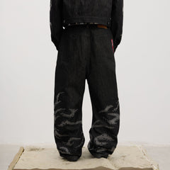 DND4DES Studded Tiger Stripe Baggy Jeans