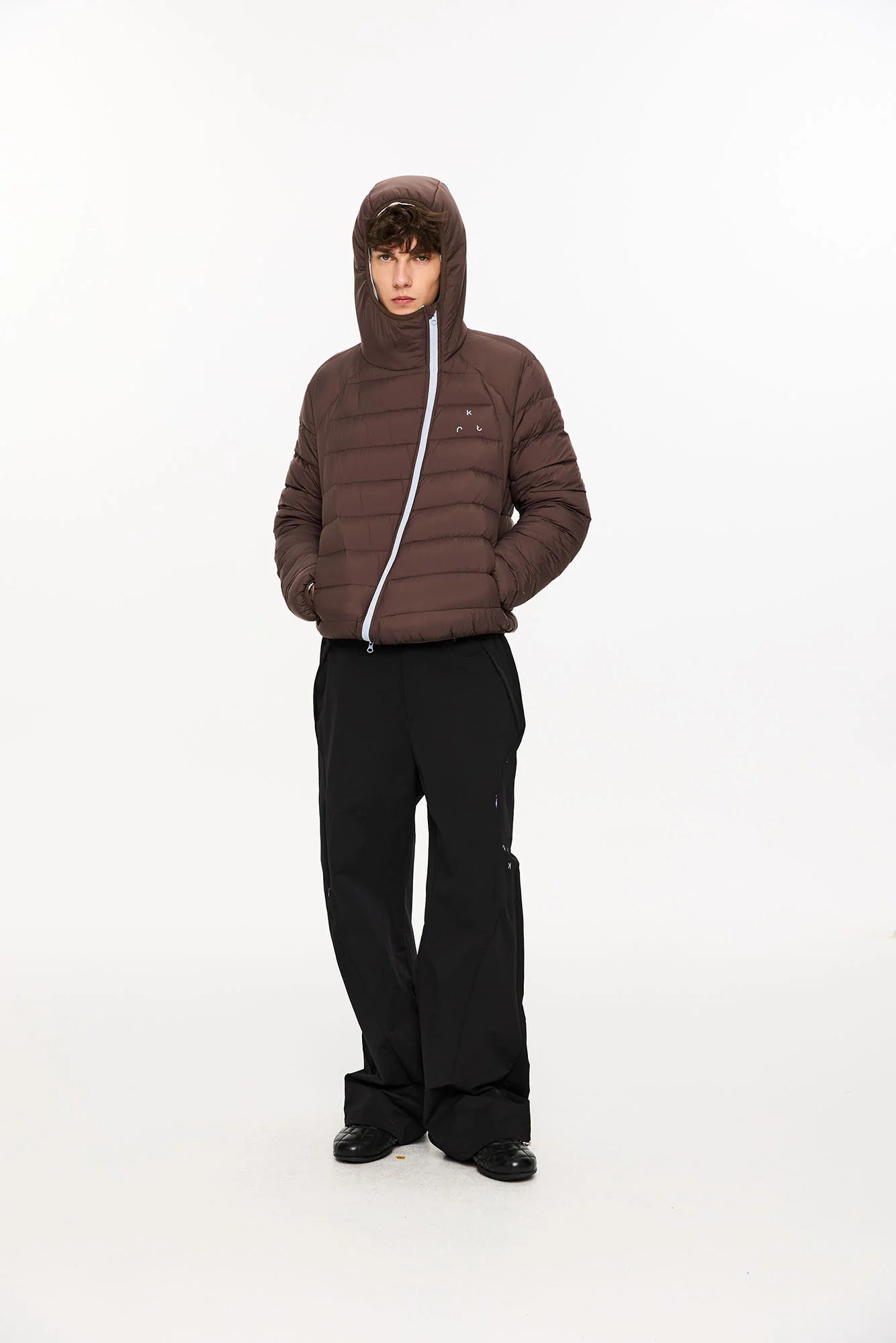 KREATE Asymmetric Contrast Light Down Jacket