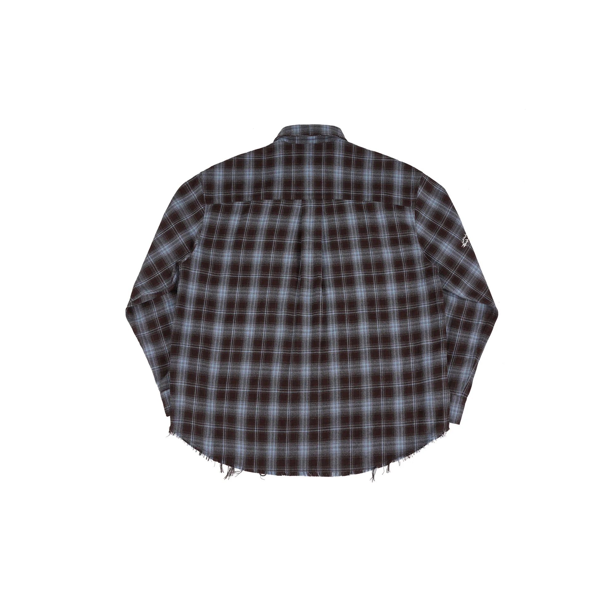 UNDERWATER Plaid Raw Edge Shirt  Blue
