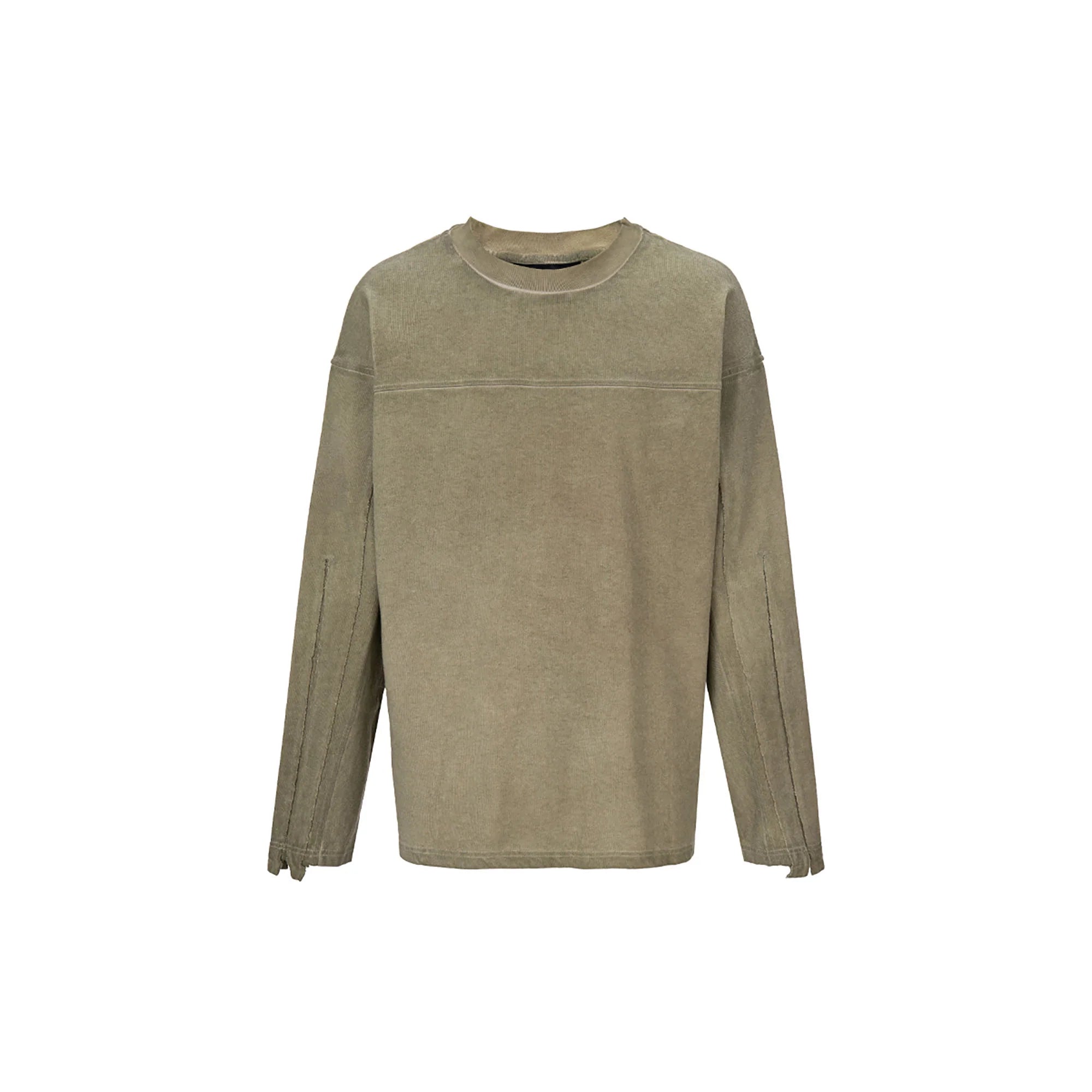 F2CE Distressed Panel-Stitched Long-Sleeve Tee