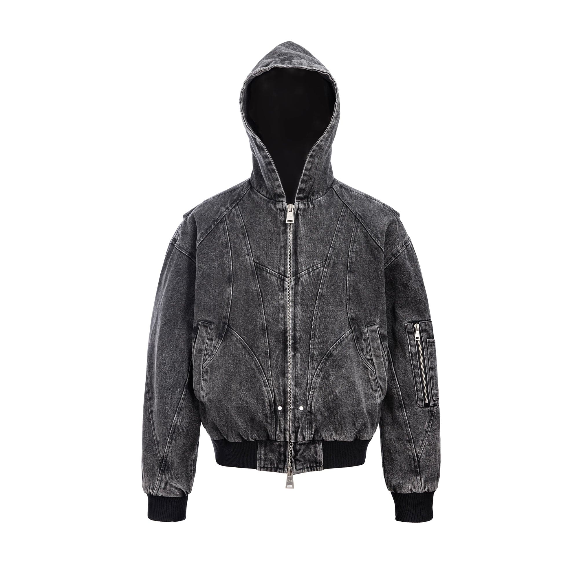 CATSSTAC Deconstructed Paneled Washed Hooded Jacket