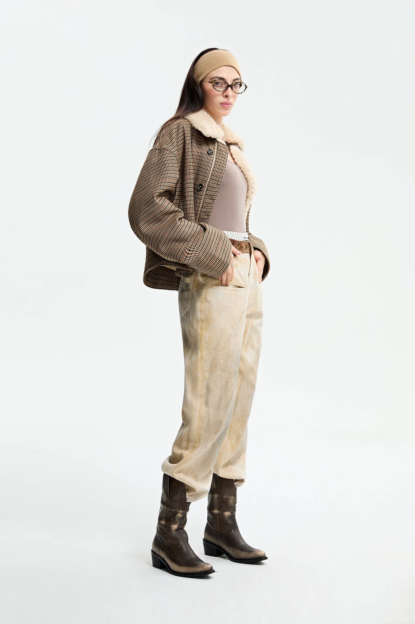 ORGANIC EMOTION Dirty Fit Distressed Wide-Leg Pants