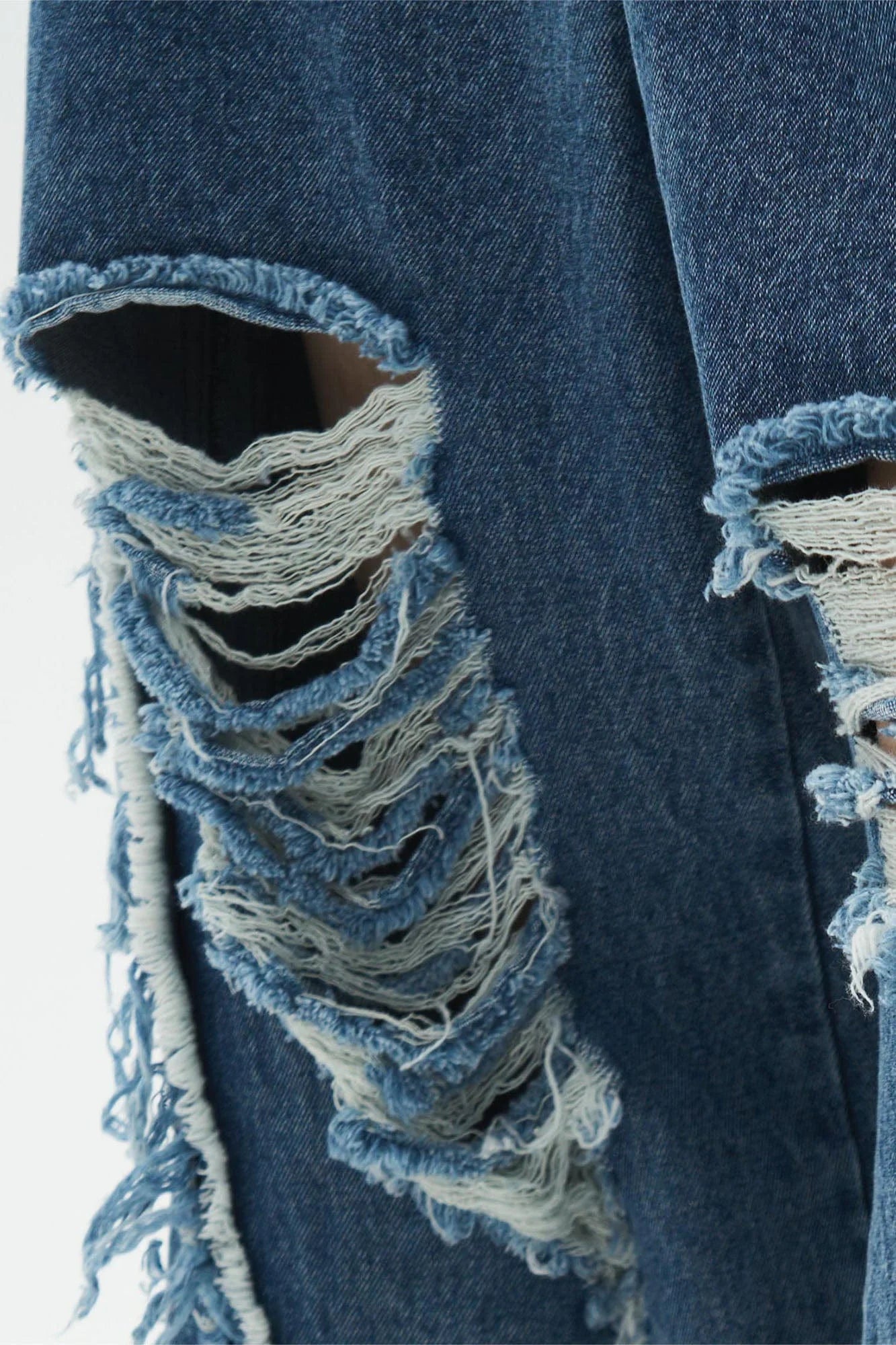 RELABEL Split Heavy-Distressed Washed Denim Pants