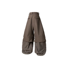 RELABEL Faux Layered Oversized Pants Brown