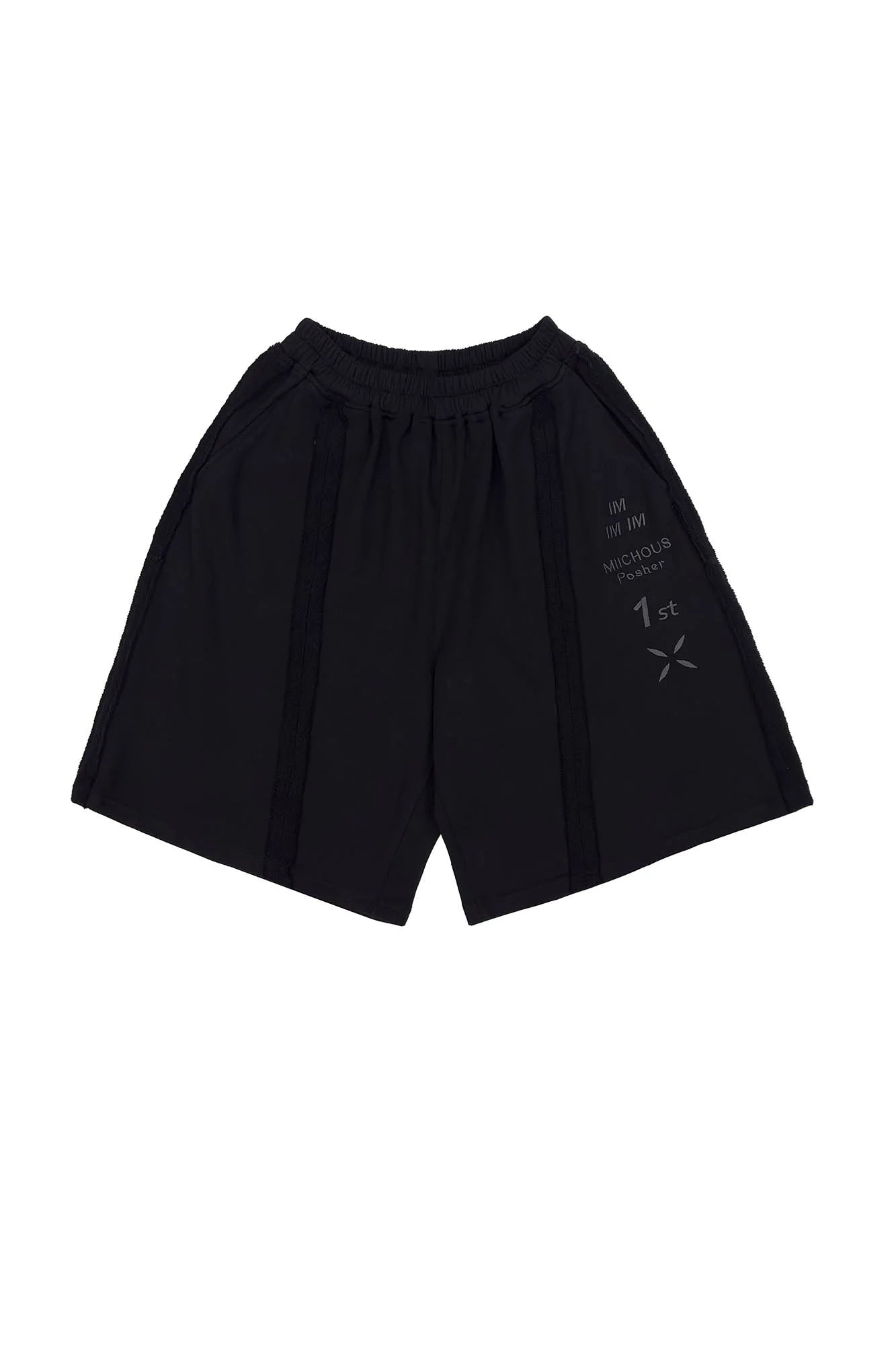 MIICHOUS Frayed Spliced Elastic Shorts