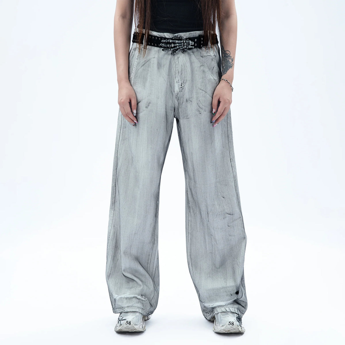 MOGONGSHE Dusty Washed Baggy Jeans
