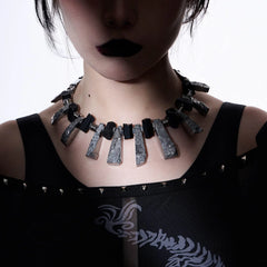 ILLUSORY Distressed Metal Reversible Necklace