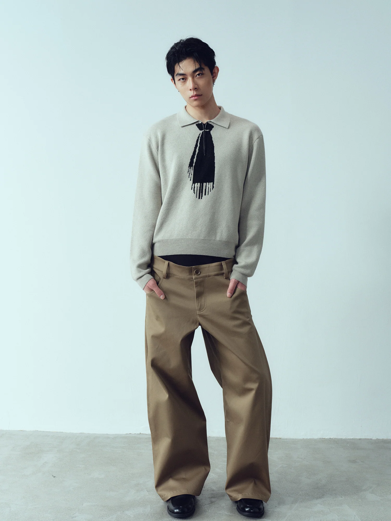 KADAKADA Tie-Jacquard Wool-Blend Sweater