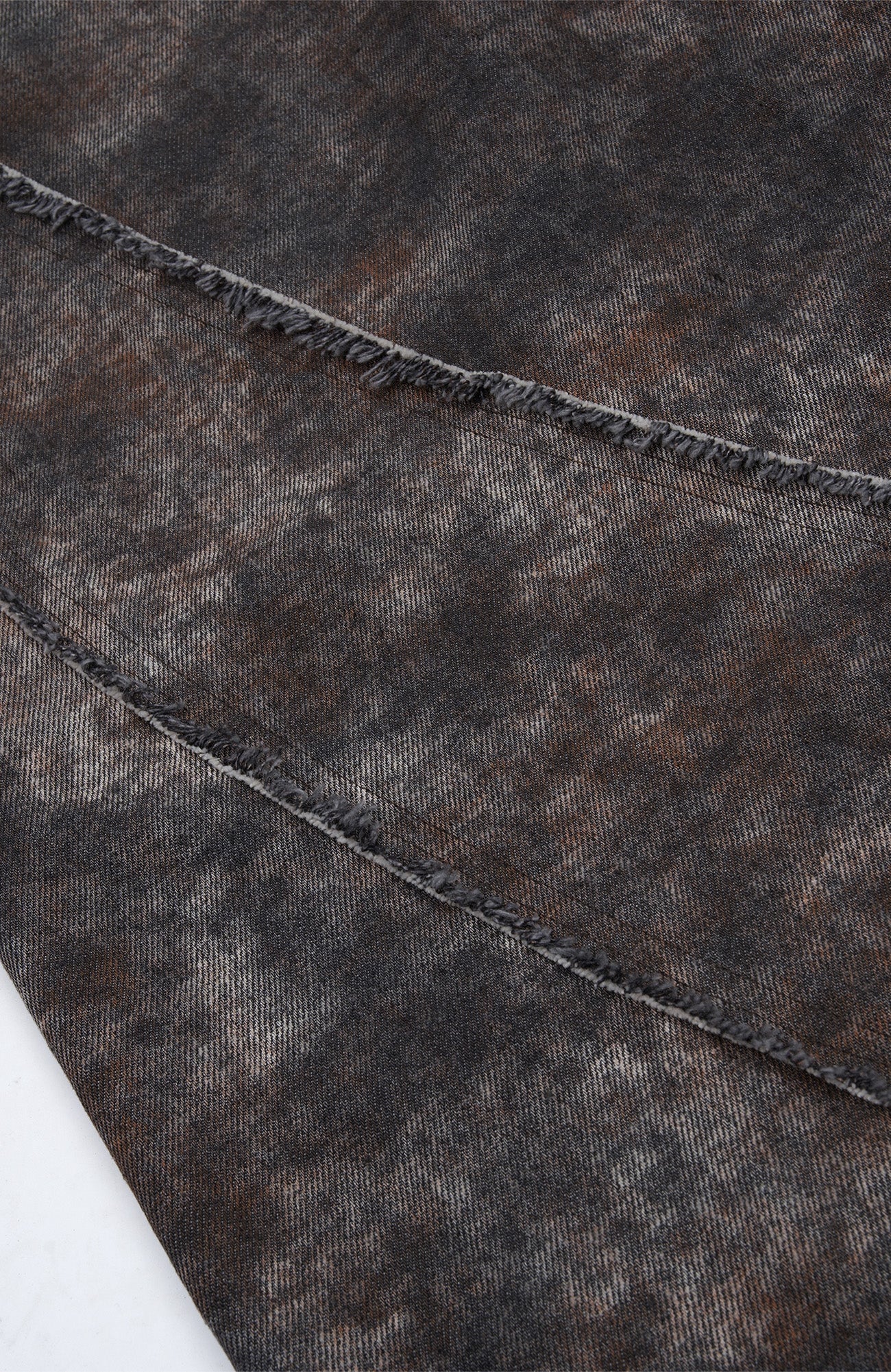 MOGONGSHE Distressed Detachable Drape Curved Panel Jeans