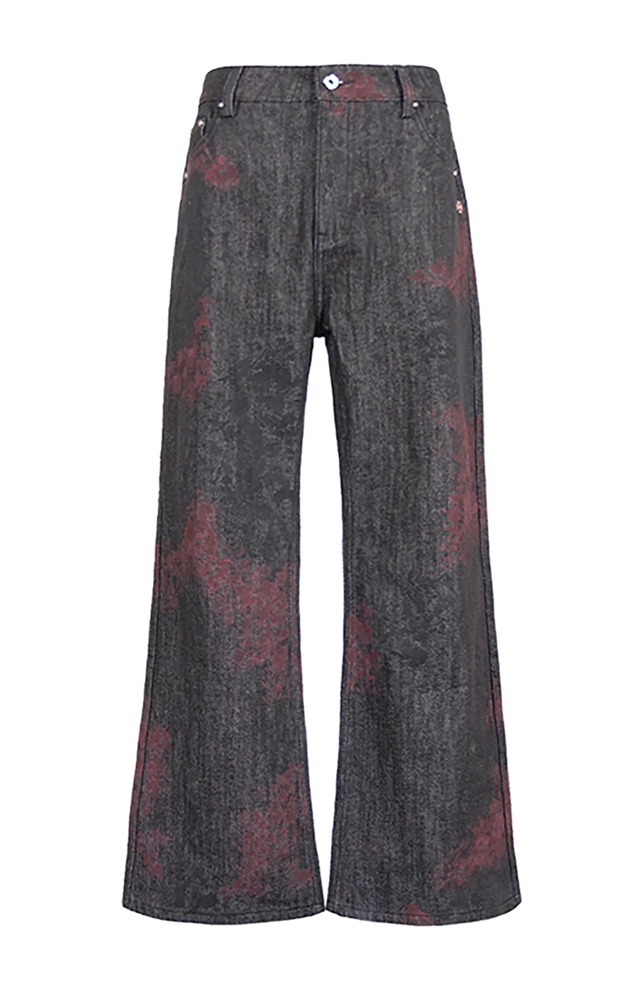 UNDERWATER Bloodstained Raw Flared Denim Pants