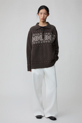 OPICLOTH Fair Isle Knit Polo Sweater