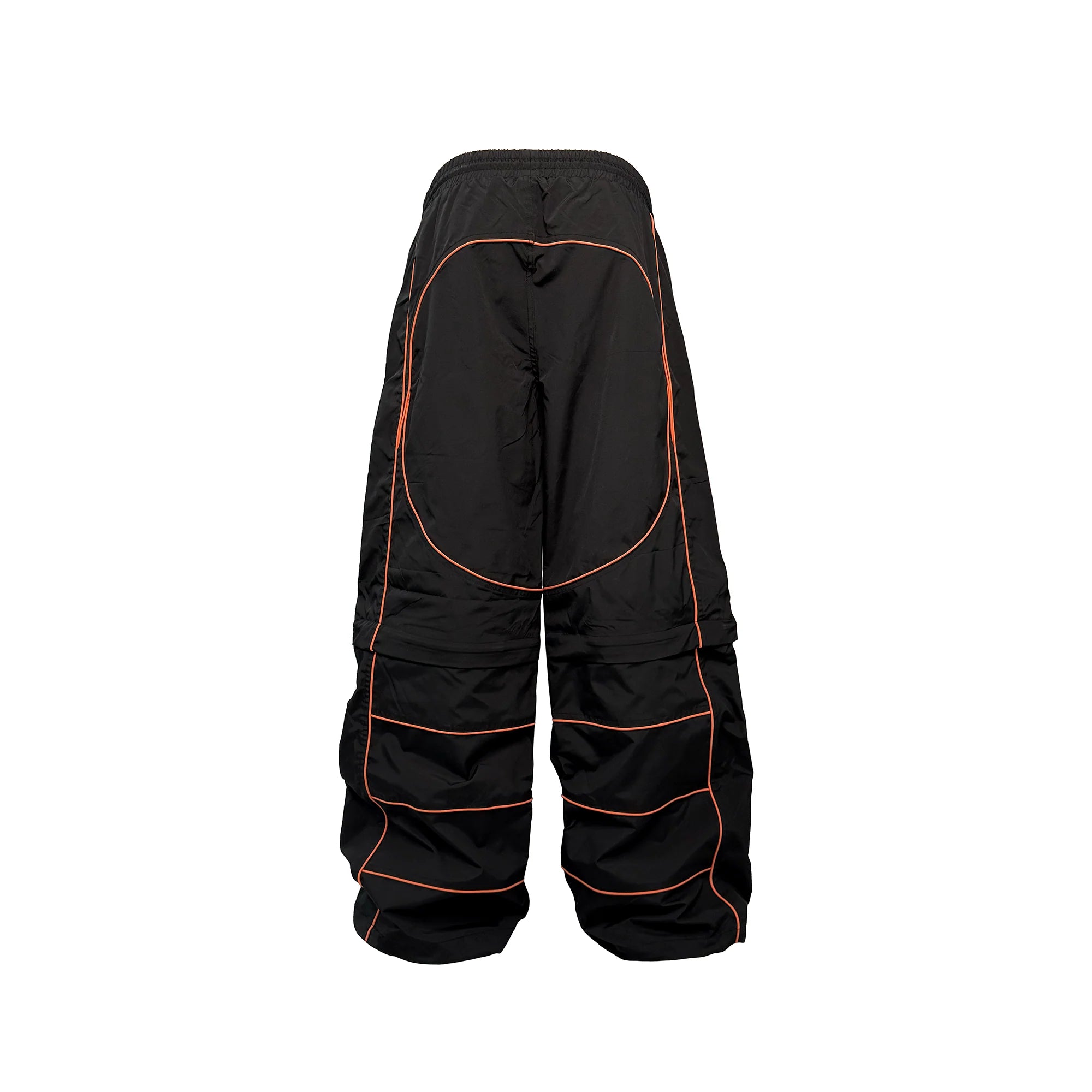 PCCVISION Contrast-Stitch Detachable Paneled Wide-Leg Pants