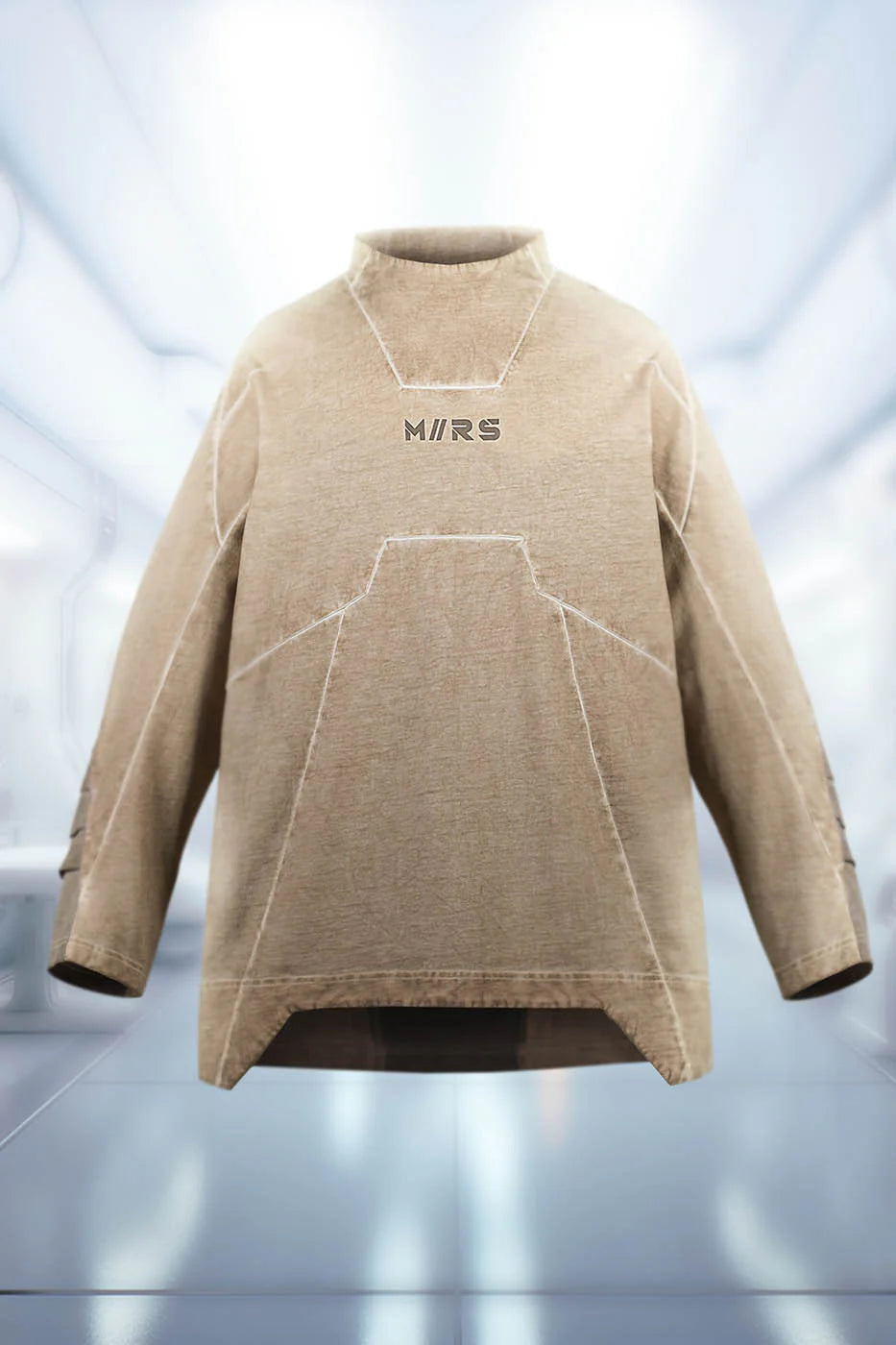 XIPHEVIL Futuristic-Distressed Paneled L/S Tee