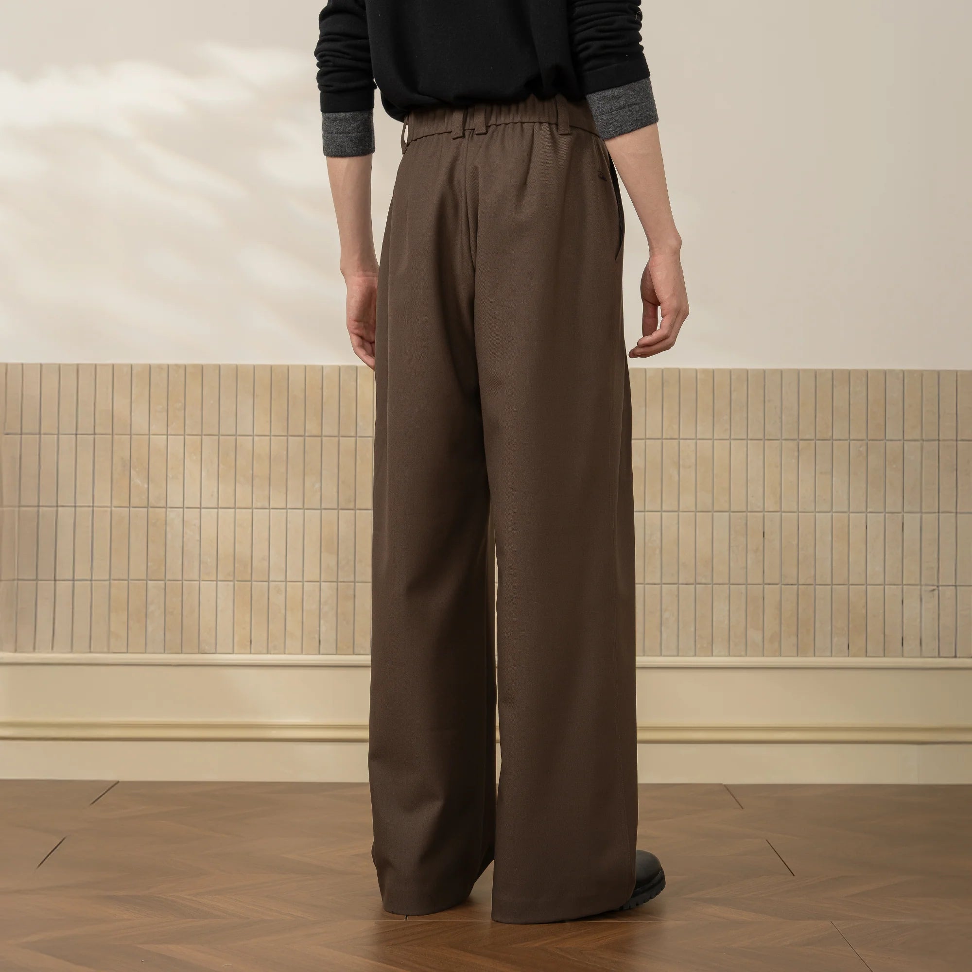 MOITIEDEPETALE Wool-Blended Pleats Trousers