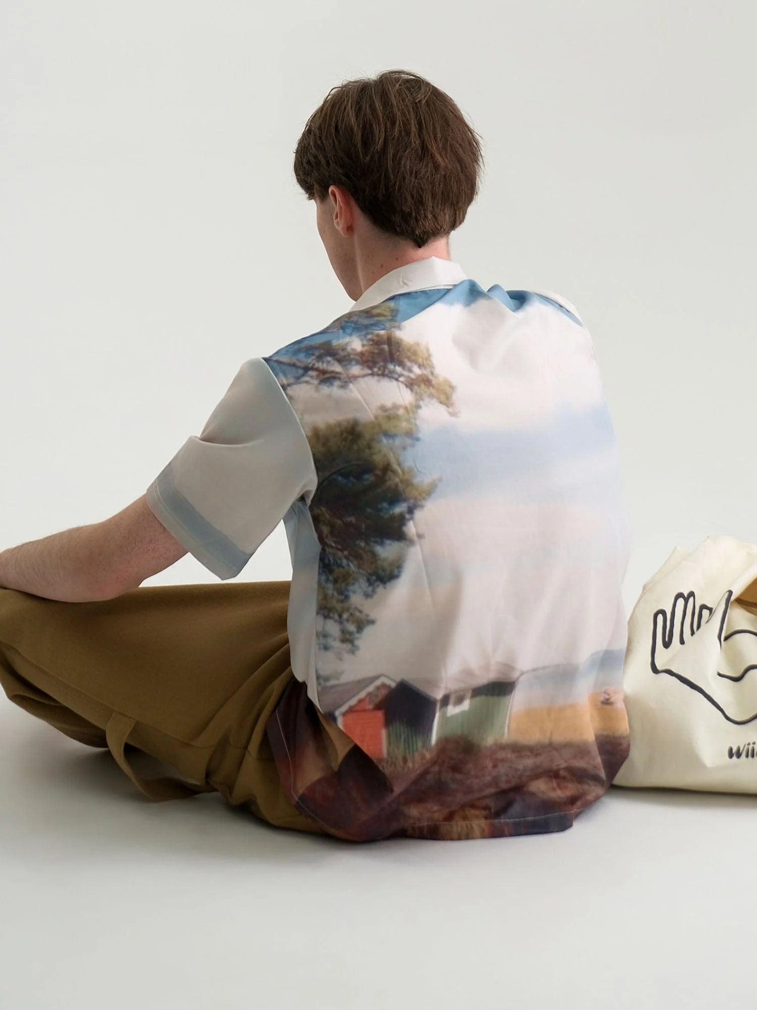 WIID Landscape Full-Print Cuban Half Shirt