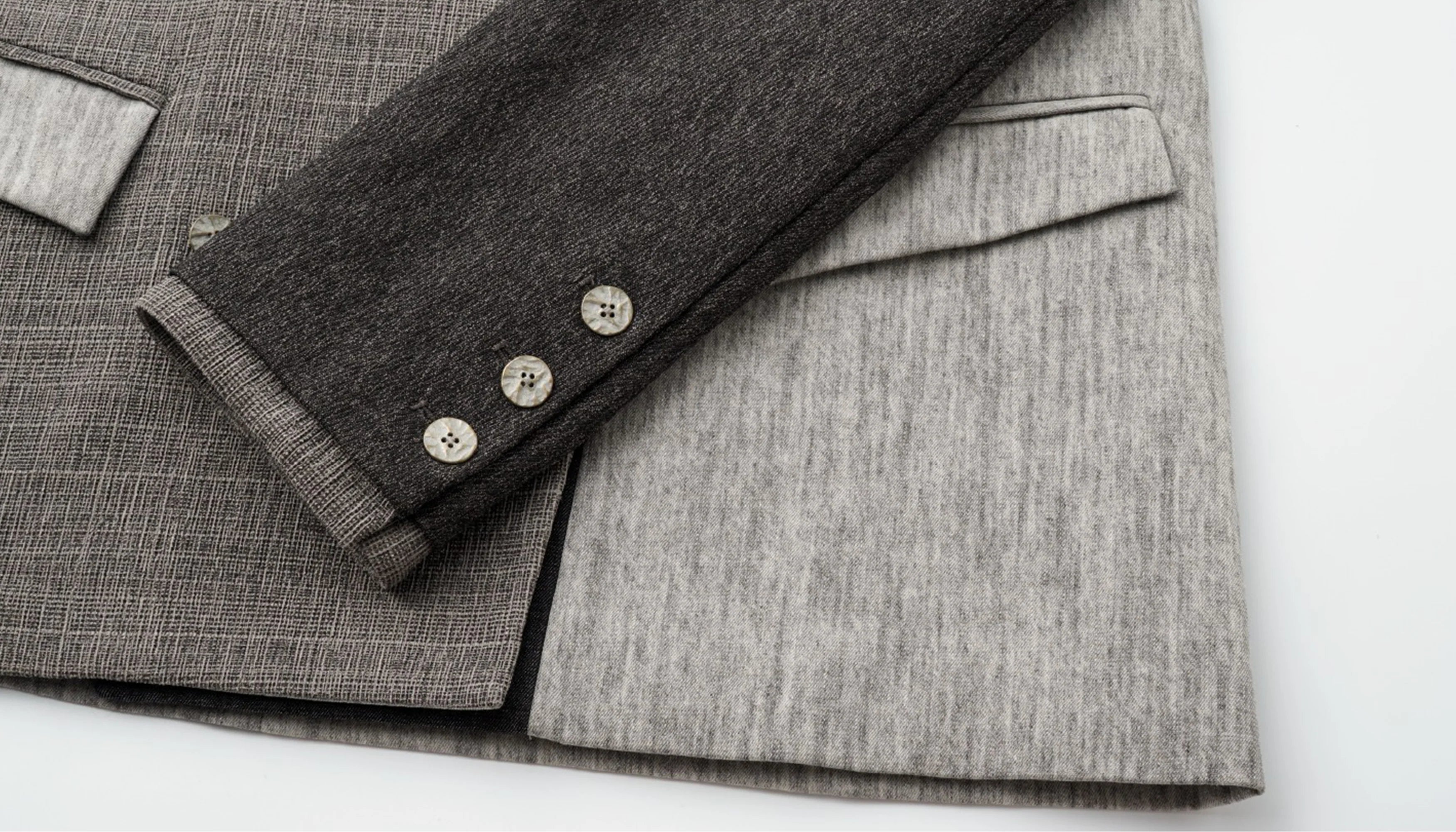 ALVNG AR ANTS Asymmetric Patch Double-Lapel Blazer