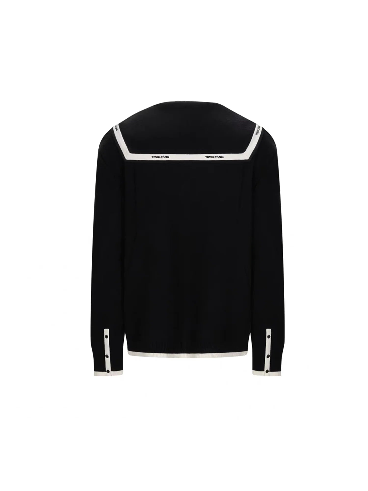 TIWILLTANG Contrast-Trim Sailor-Collar Jacket