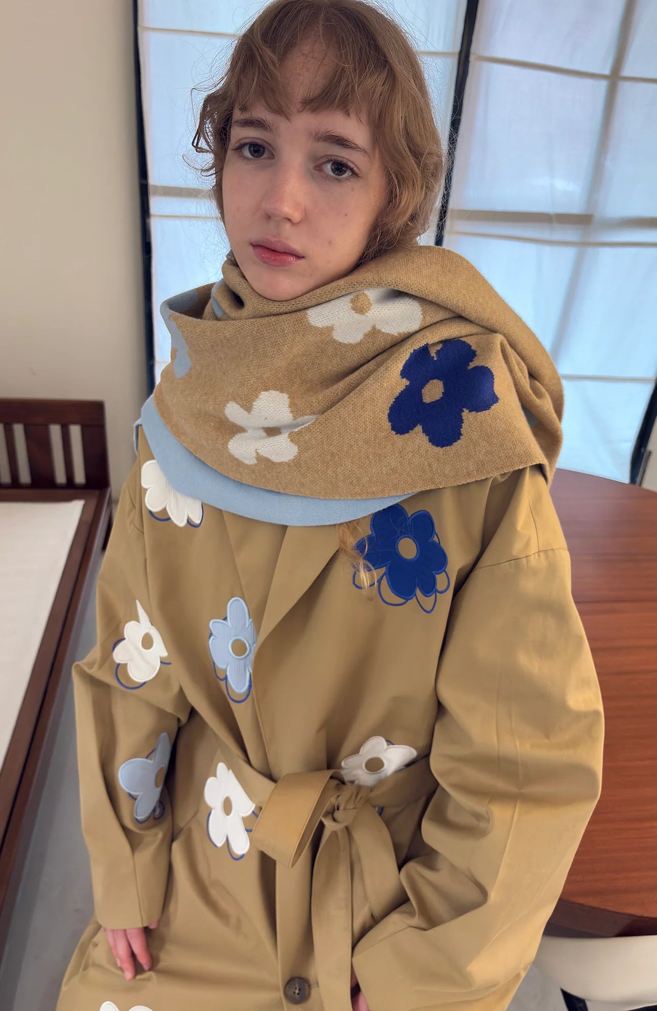 MIICHOUS Floral Paneled Detachable Liner Coat