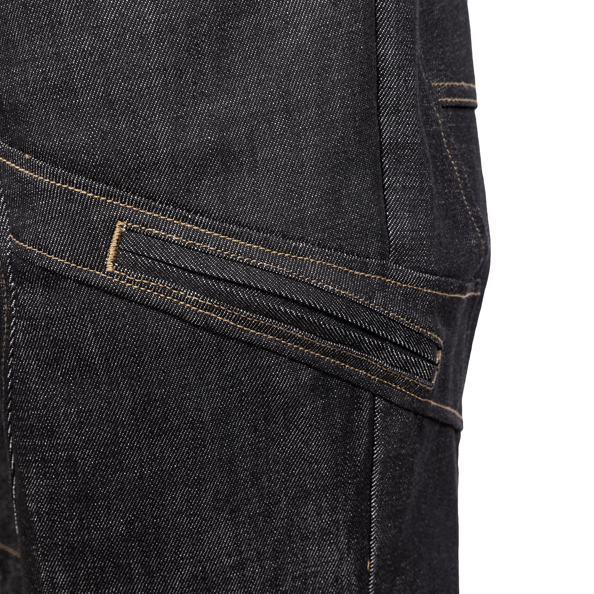 CATSSTAC Retro Curved Seam Panel Raw Jeans