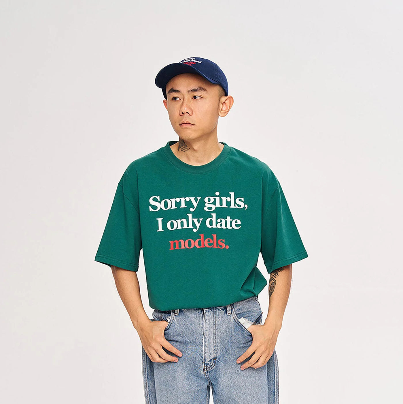 WCC Sorry Girls I Only Date Models Slogan T-Shirt