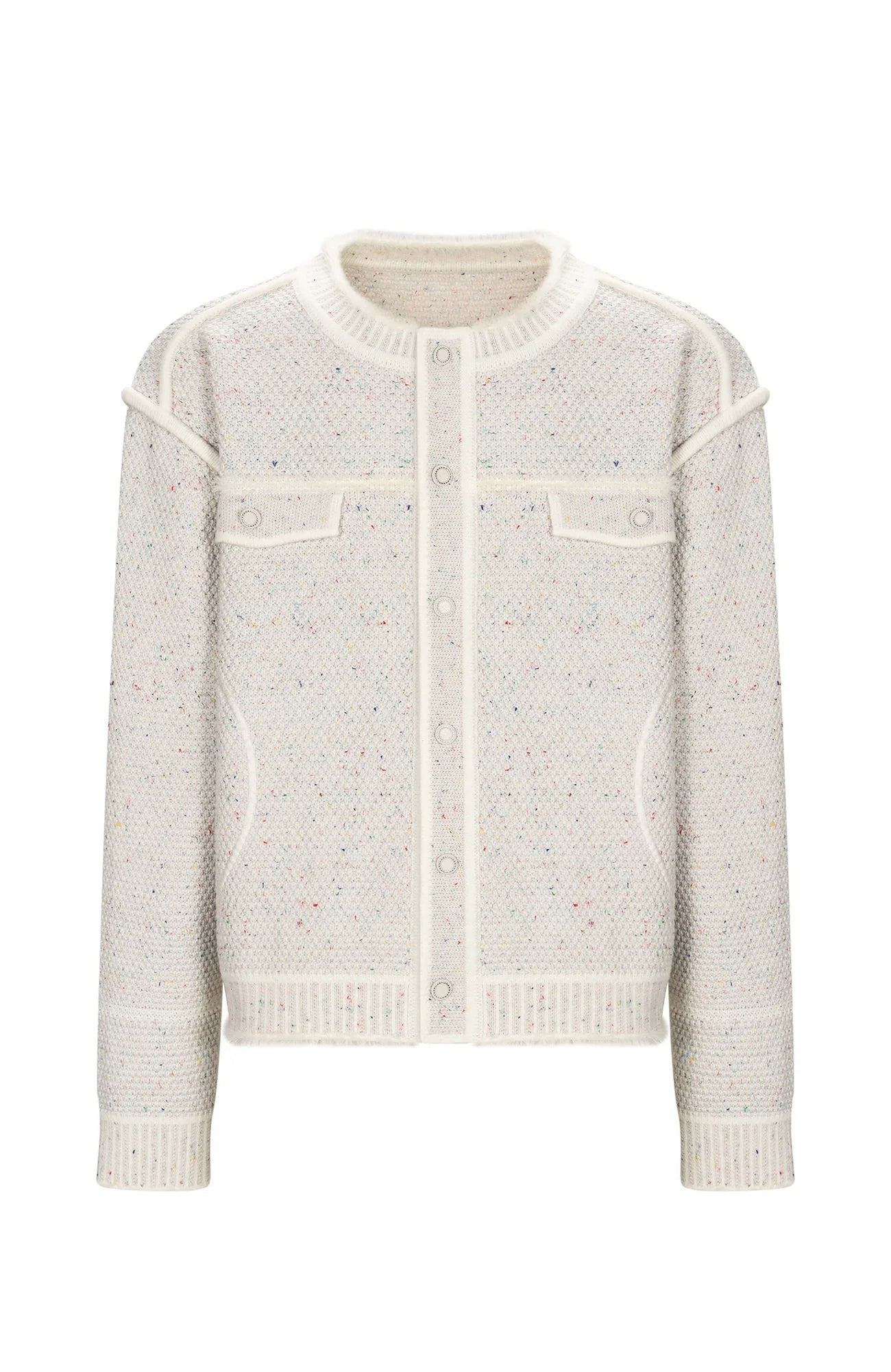 TIWILLTANG Frayed Edge Tweed Knit Jacket
