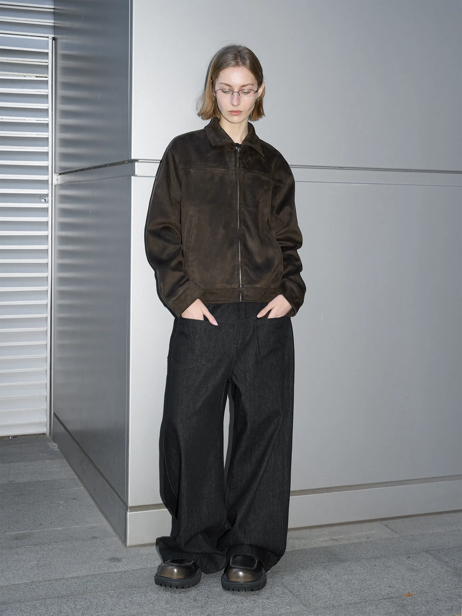 LABELROOM Minimal Faux-Suede Jacket