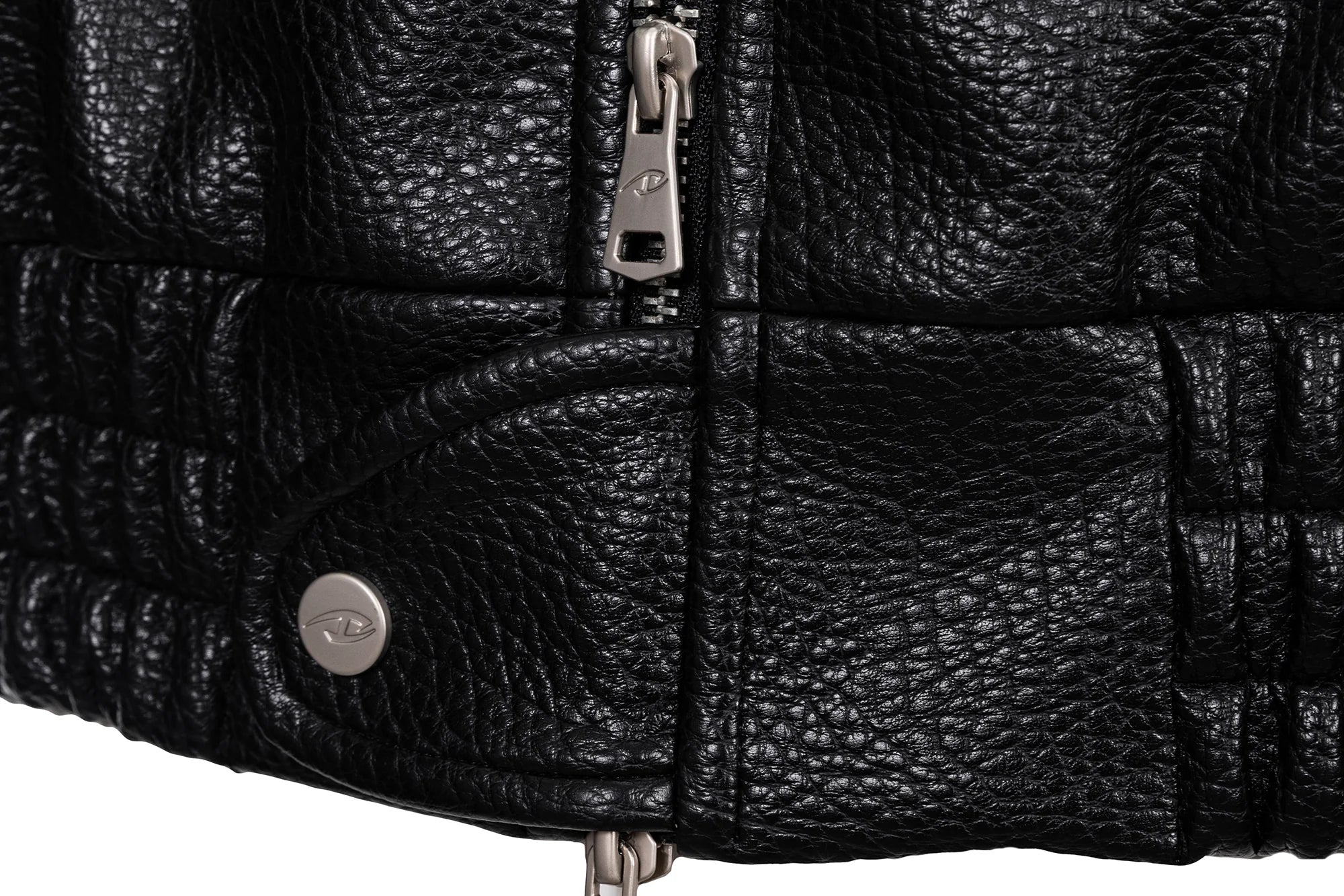 CATSSTAC Paneled Grain PU Utility Jacket