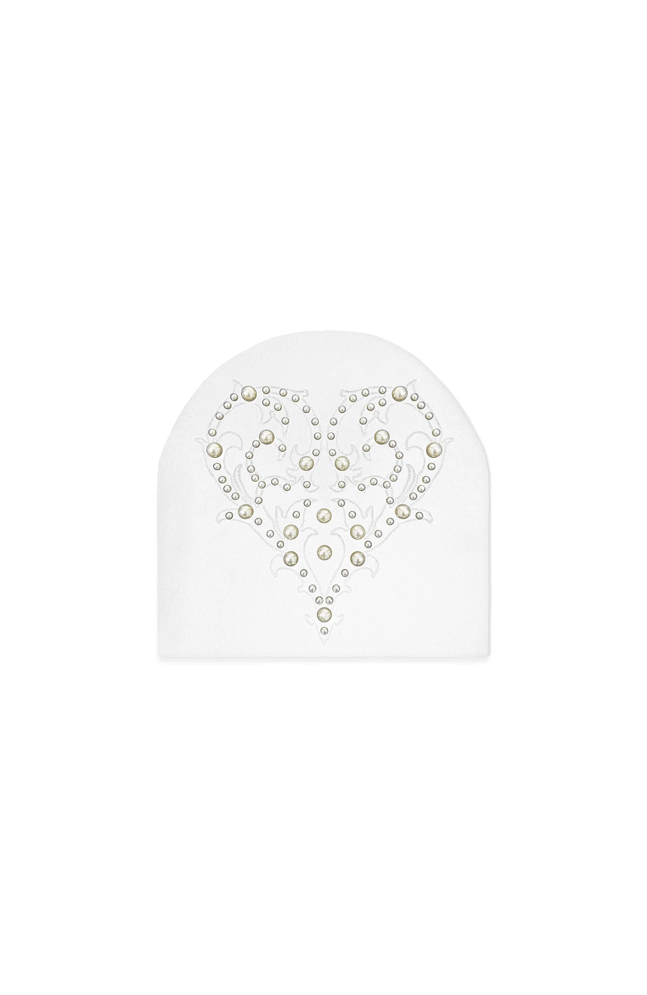TECNINEGROUP Pearl Heart Embroidered Knit Beanie