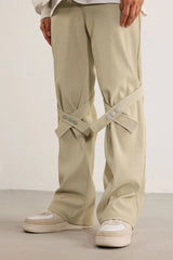 BONELESS Strap Faux Leather Texture Pants (Only Size S Left)