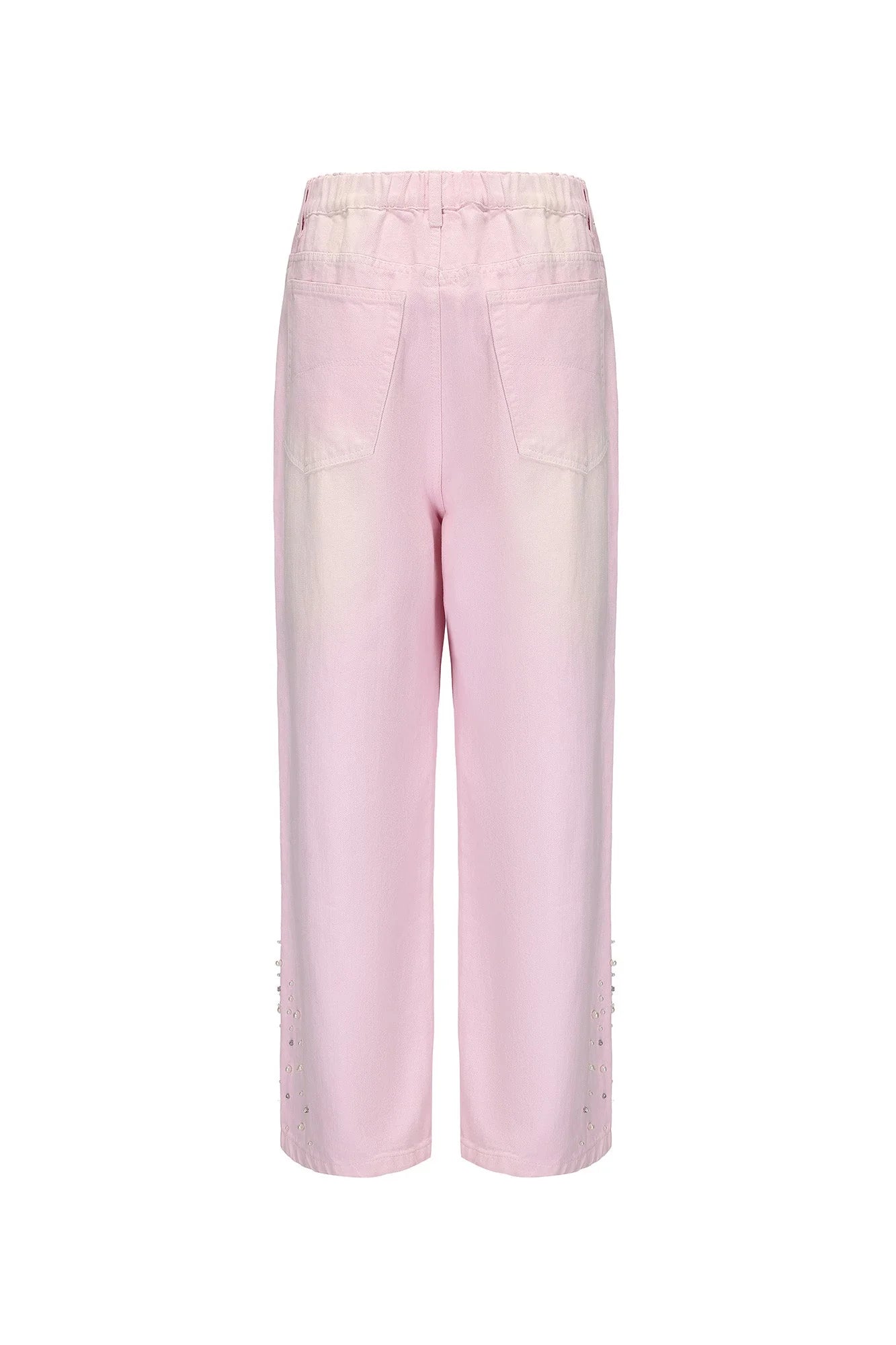 VANN VALRENCE Washed Beaded Double-Knee Trousers