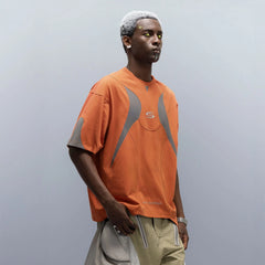 XIPHEVIL Curve Spliced Quick-Dry Sorona T-Shirt Orange