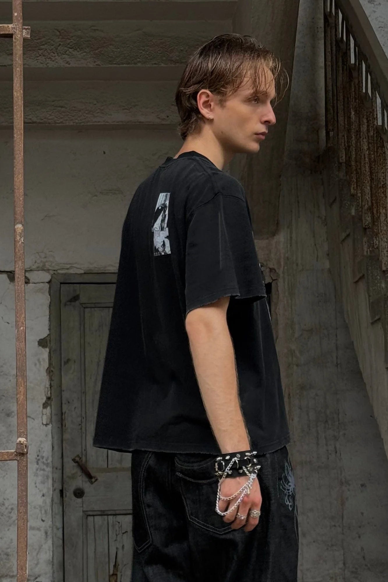LUUUCAM Bedroom Surveillance Graphic Washed T-Shirt
