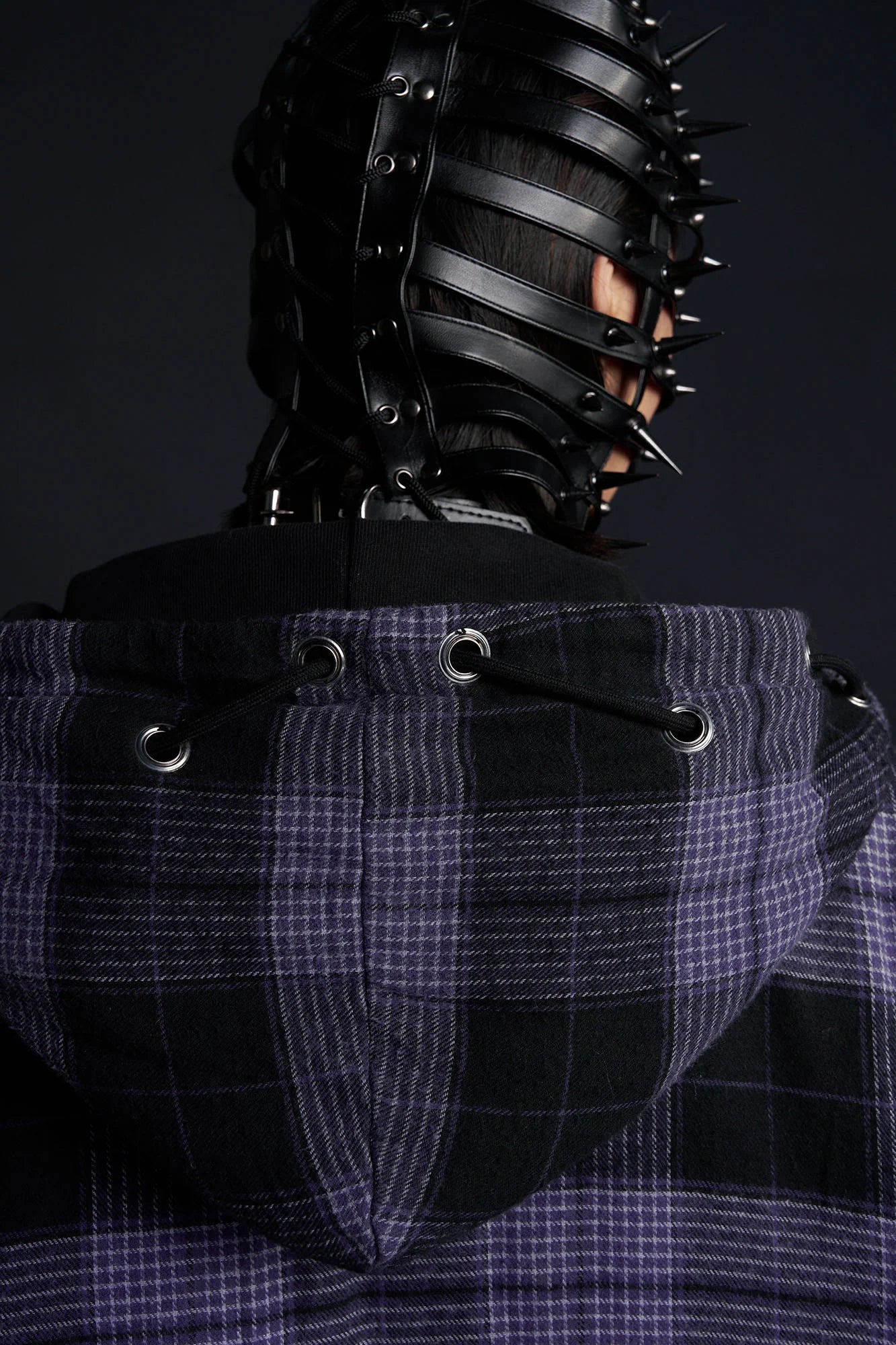 RECOVER ZONE Reversible Check & Solid Hoodie Jacket