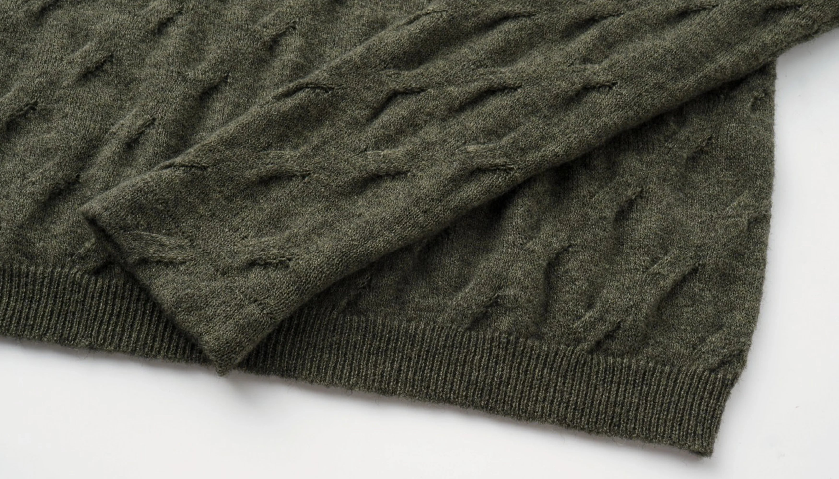 ALVNG AR ANTS Cable-Knit Tie-Neck Hooded Sweater