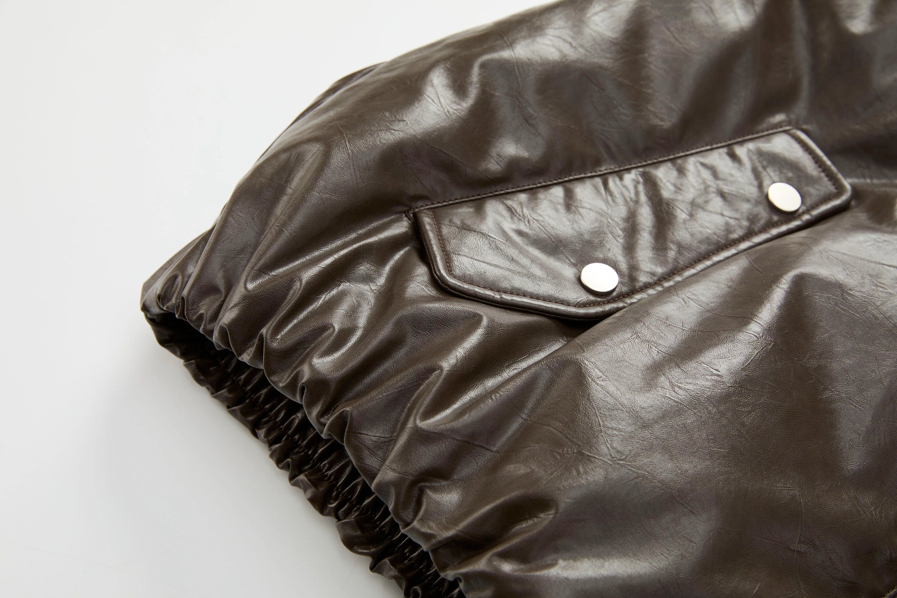 ORGANIC EMOTION Deconstructed PU Oversized Puffer Jacket