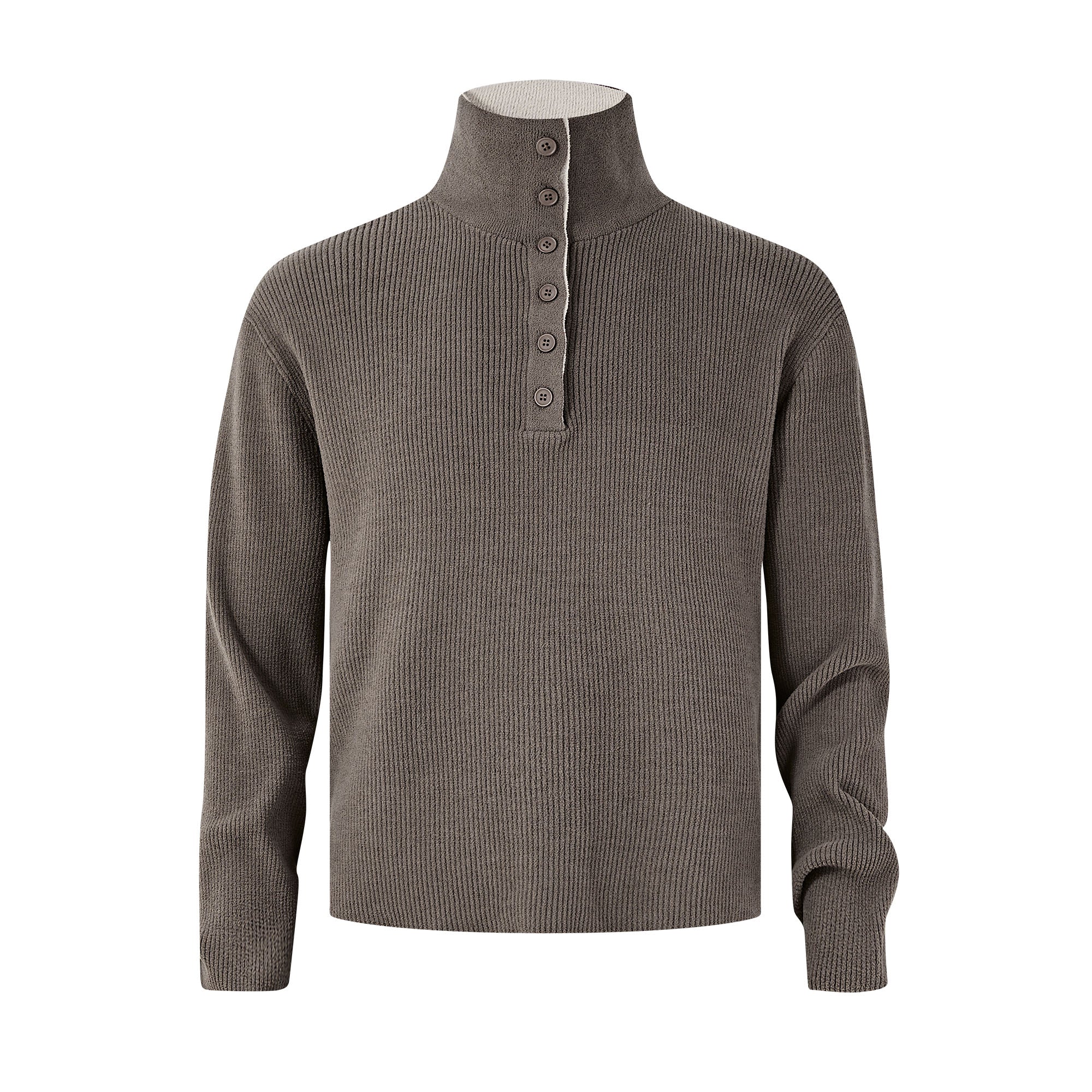 KREATE Contrast Layered Collar Ribbed Sweater