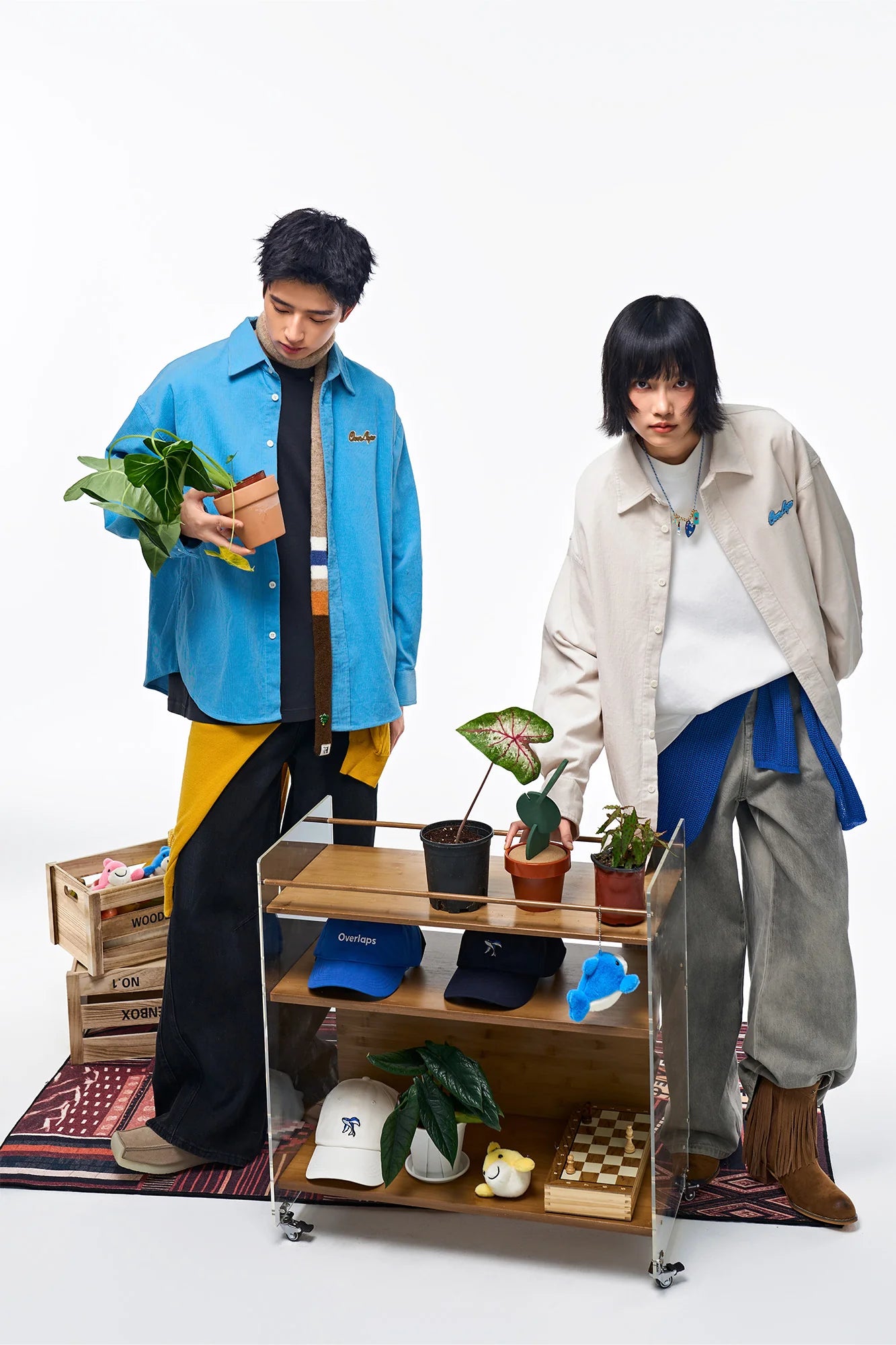 OVERLAPS Essential Embroidered Oversized Shirt