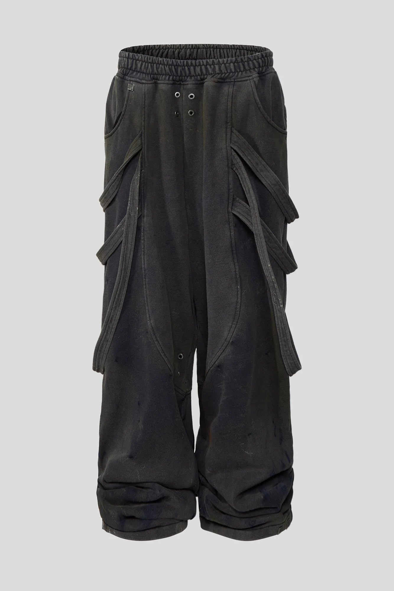 FLYERRER Spliced Multi-Strap Wide-Leg Sweatpants