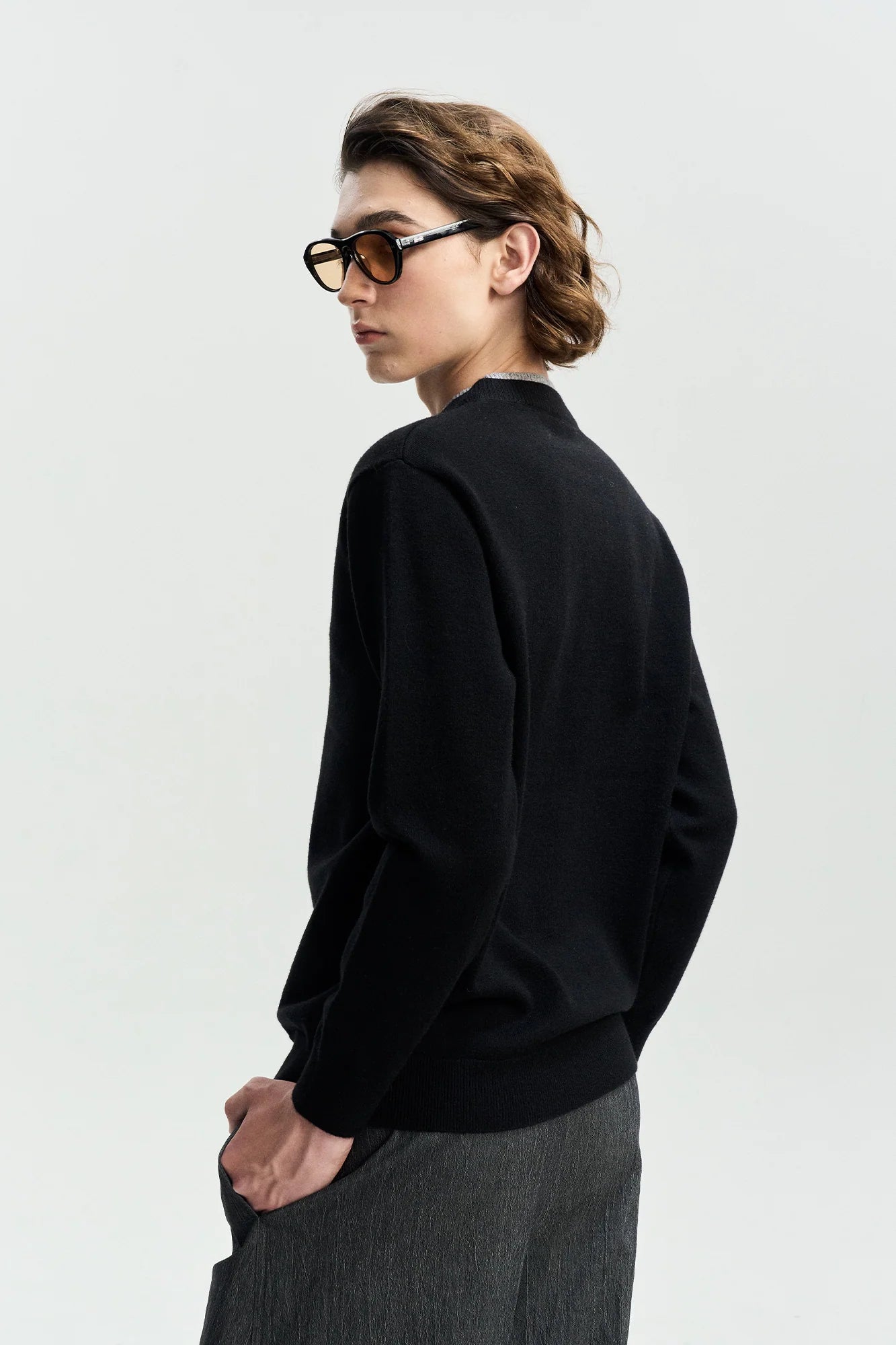 LEONSENSE Faux-Layered Henley Sweater